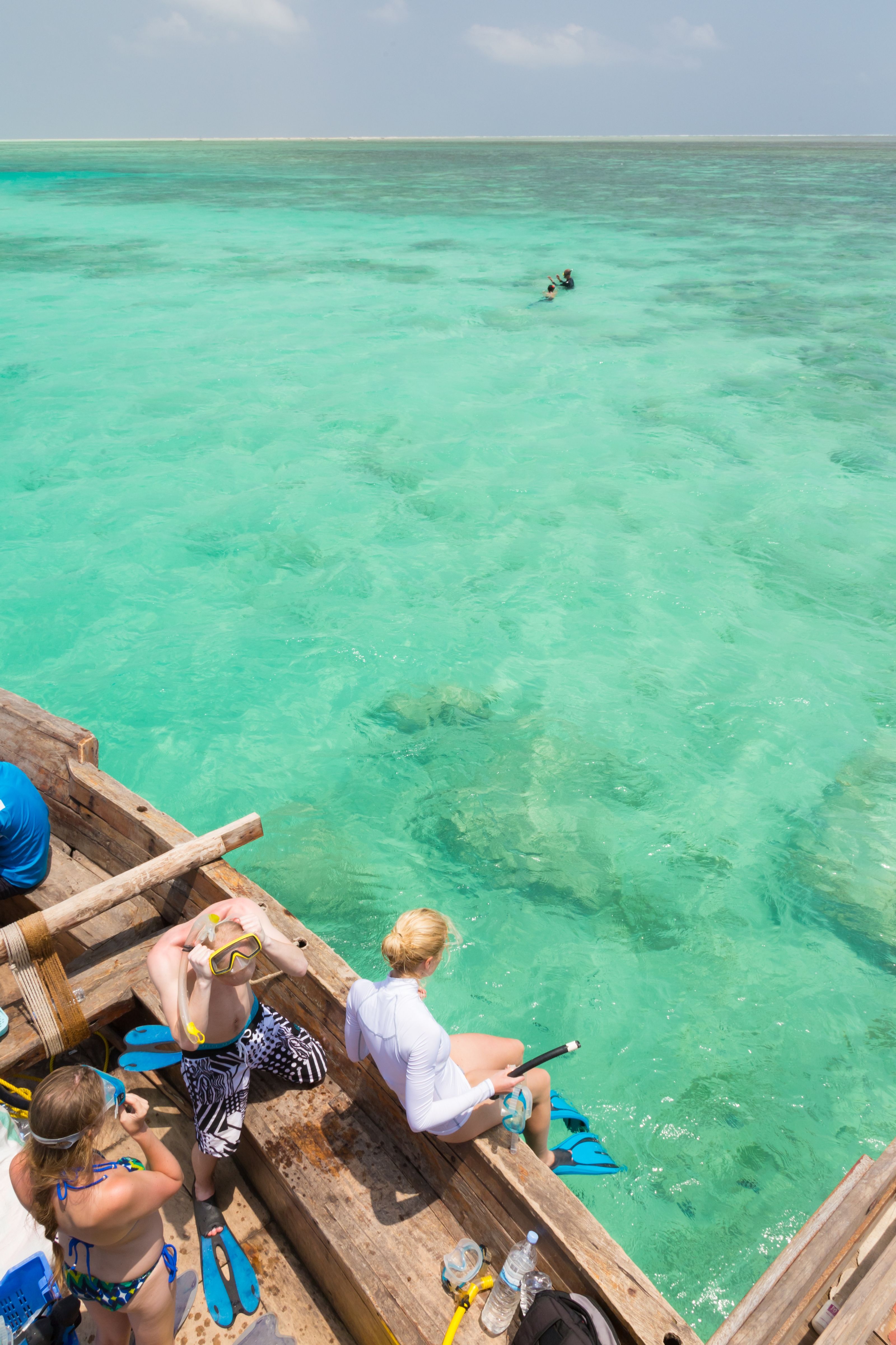 woman snorkeling in Zanzibar