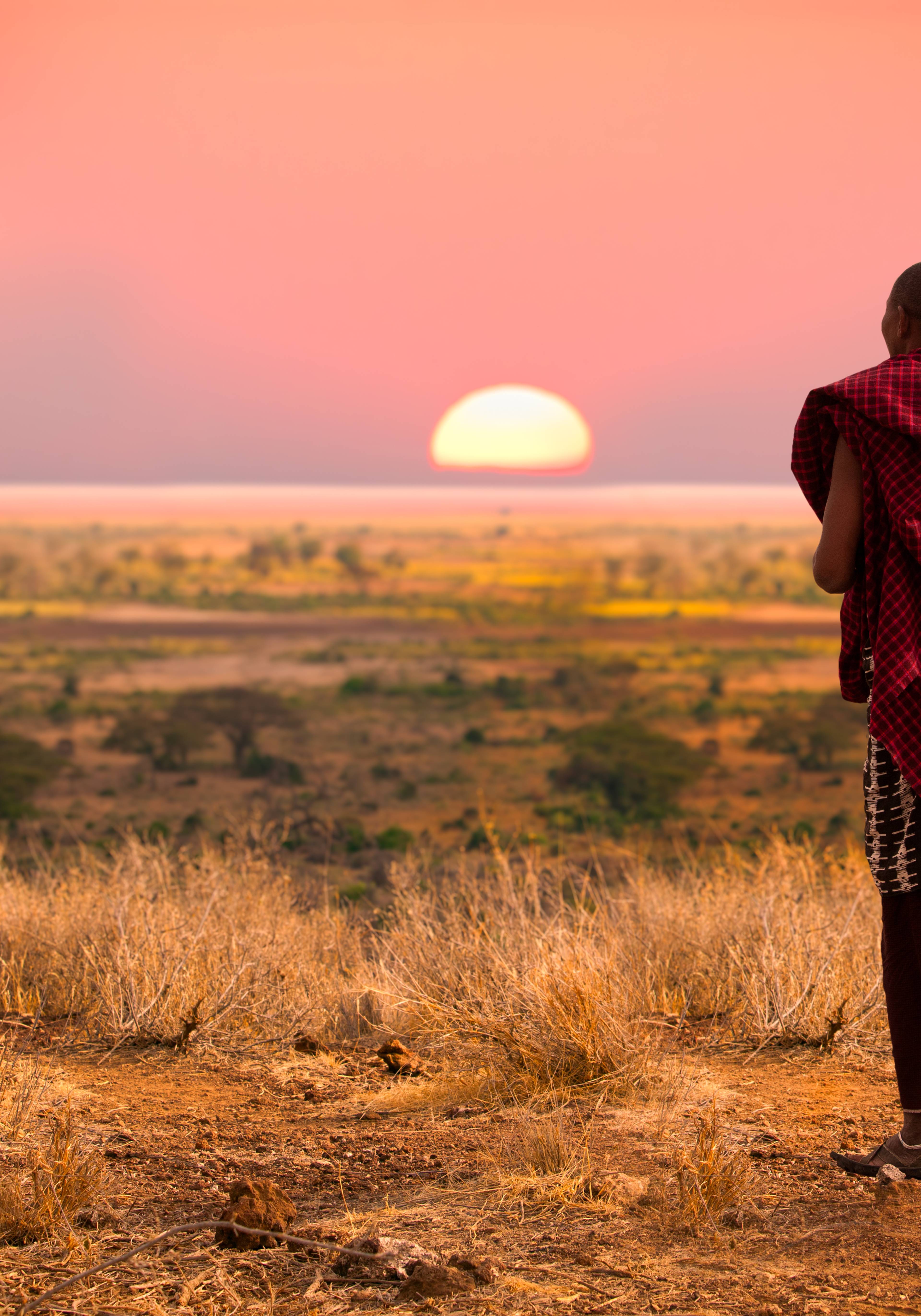 masai al tramonto in africa