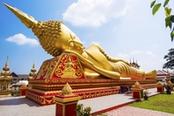 statua oro buddha sdraiato