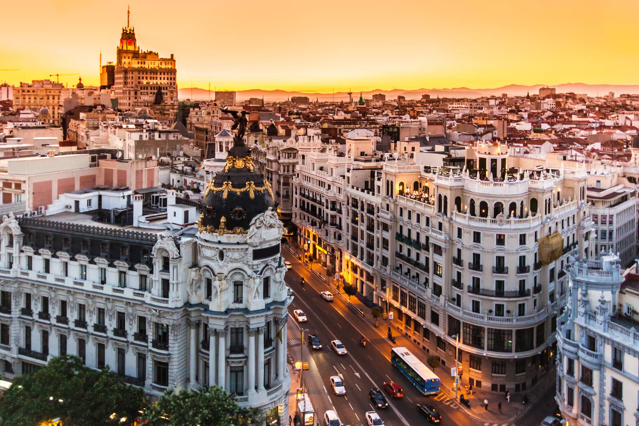 madrid al tramonto spagna