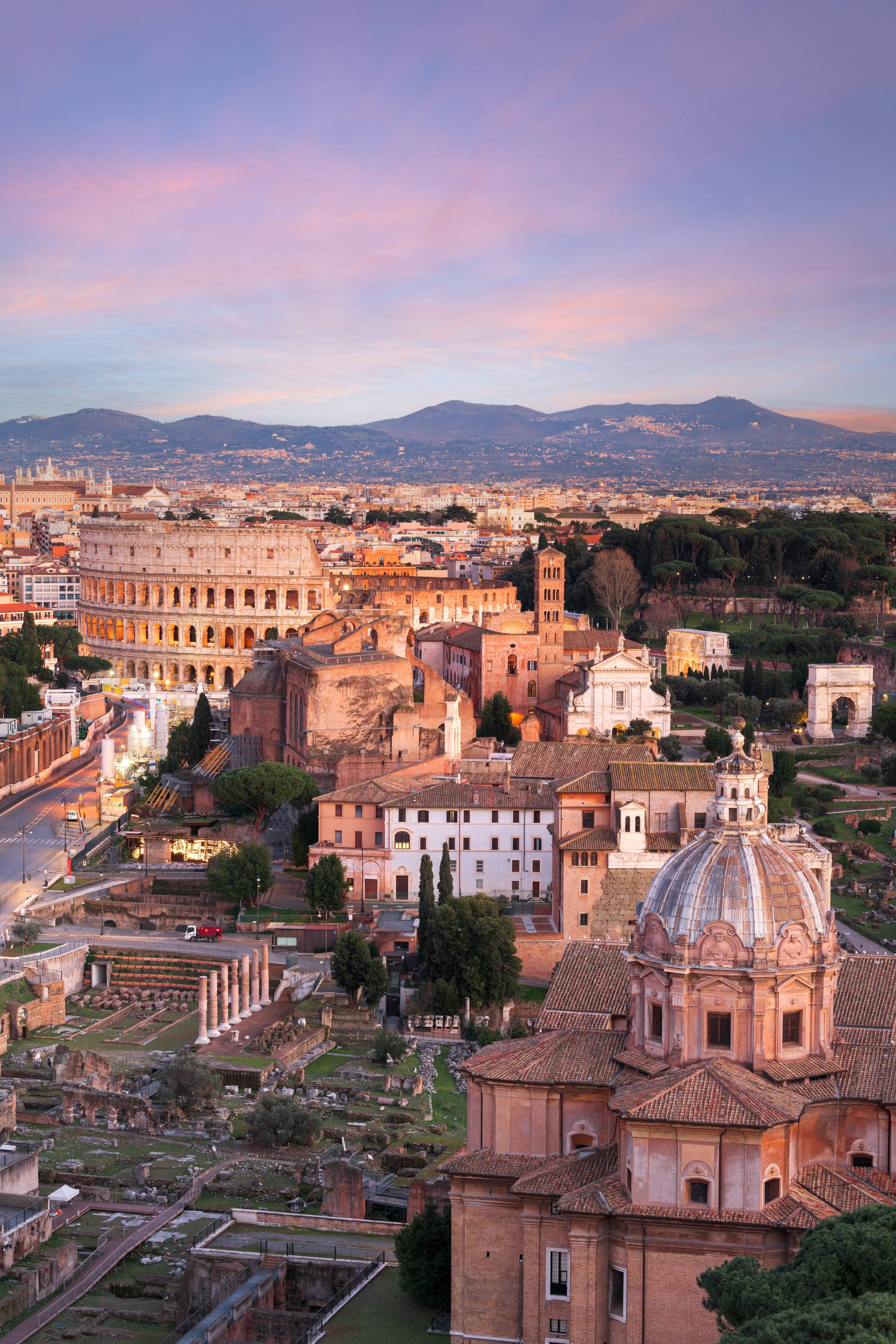 view of rome sunset