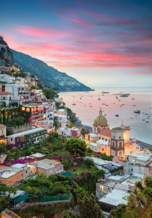 sunset in positano