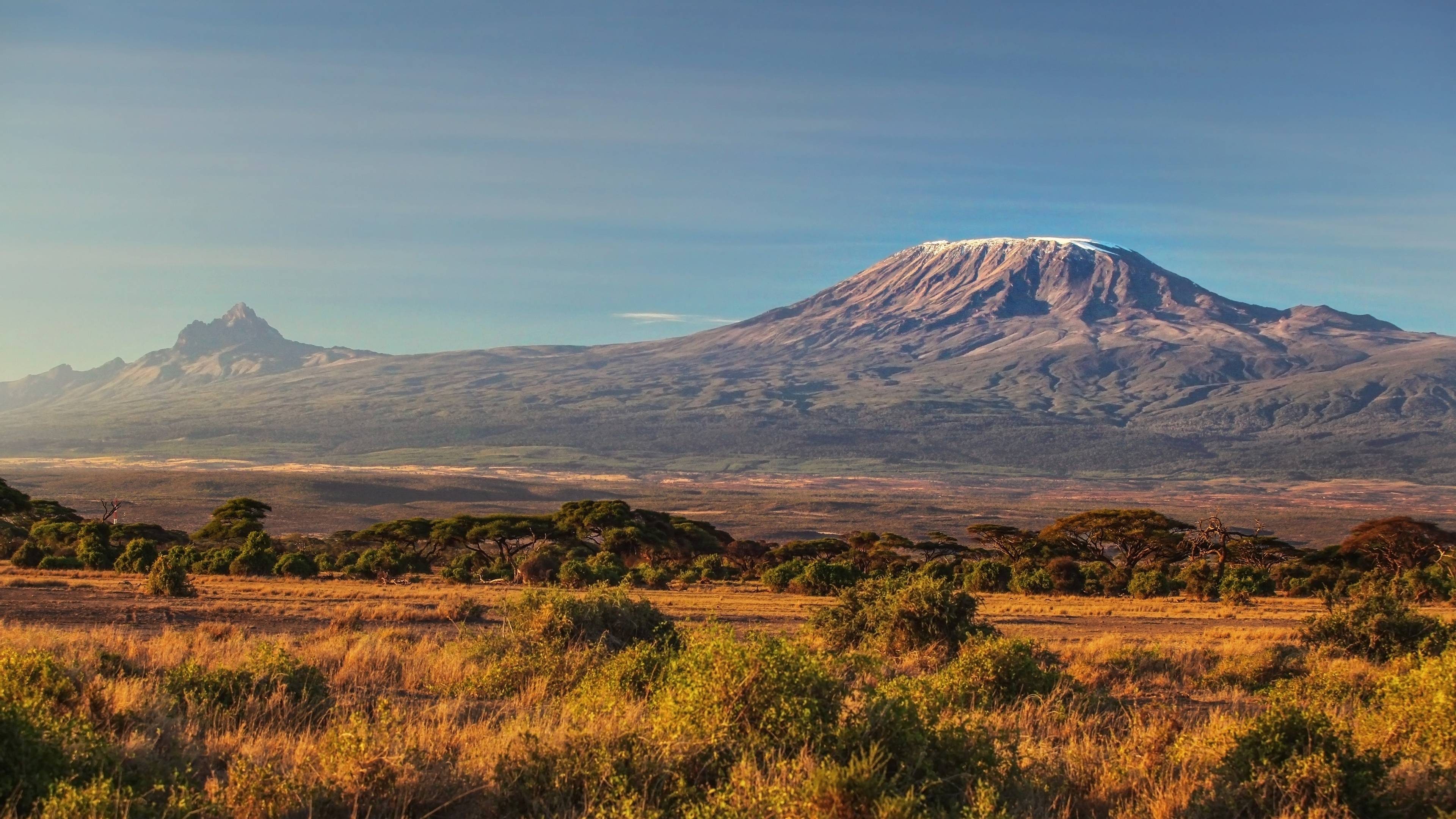 vista panoramica del kilimanjaro innevato