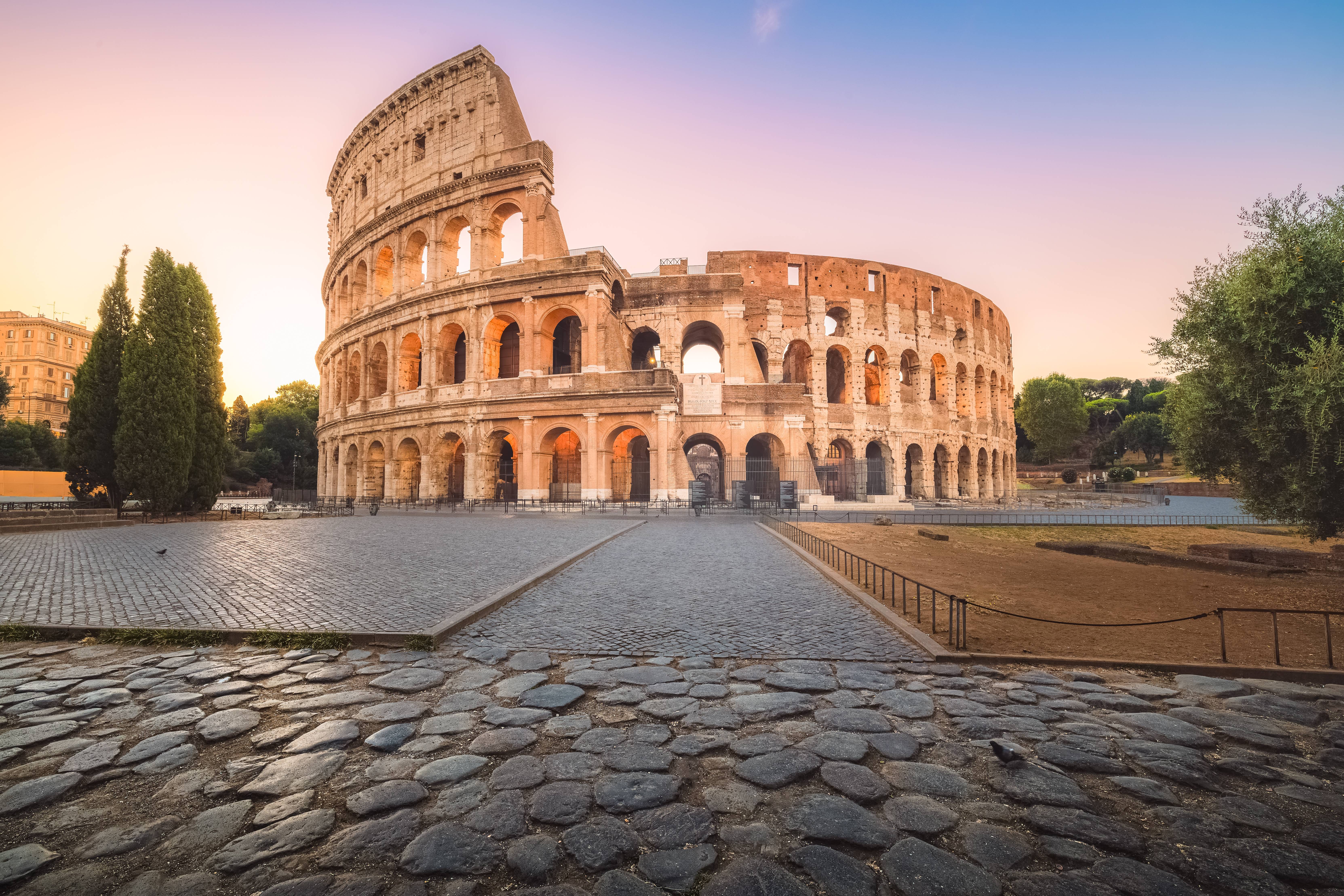 colosseum rome sunset