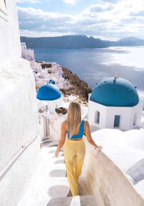 turista a santorini