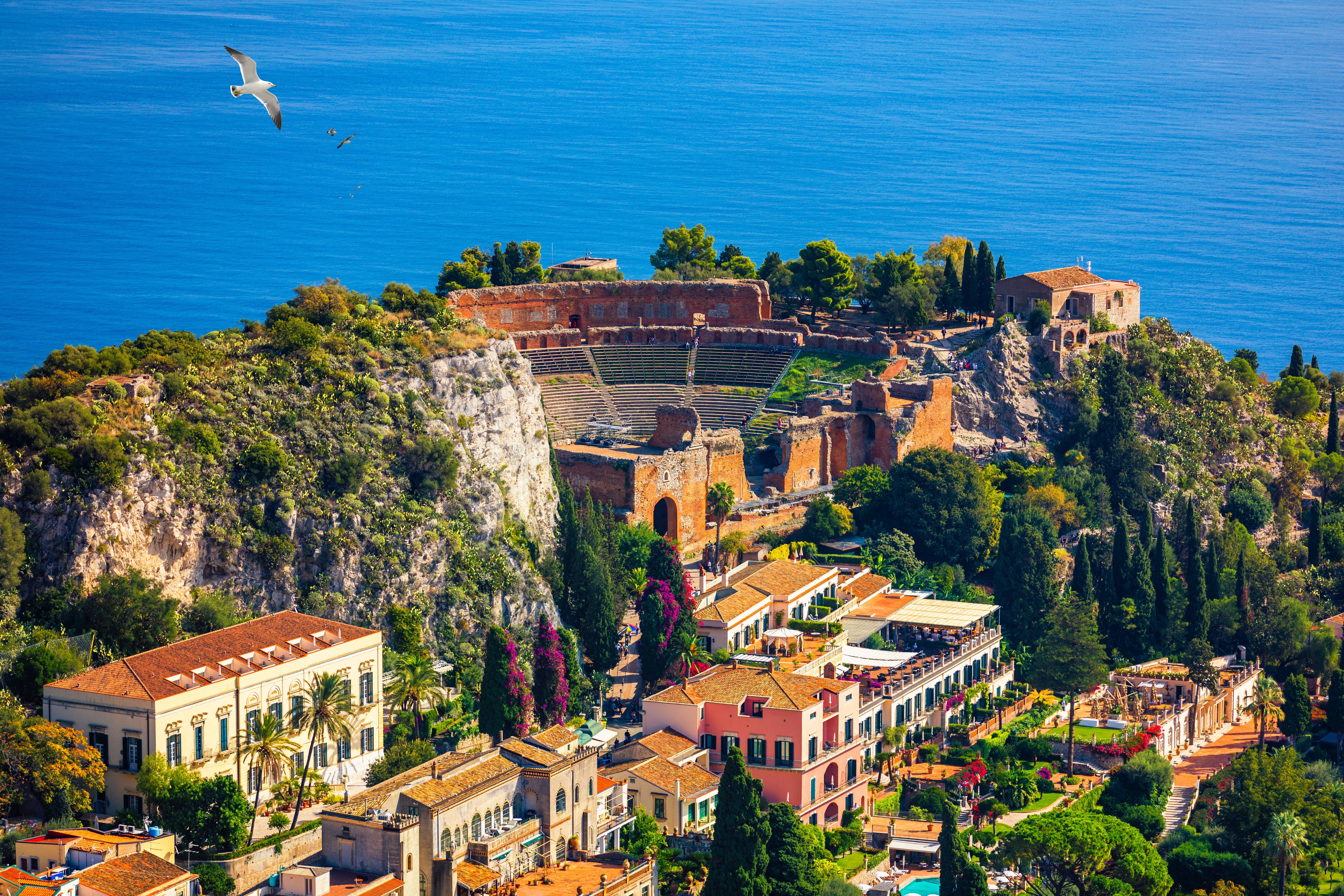 panoramic view of taormina