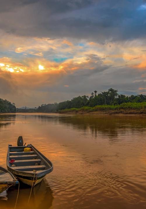 kinabatangan fiume tramonto