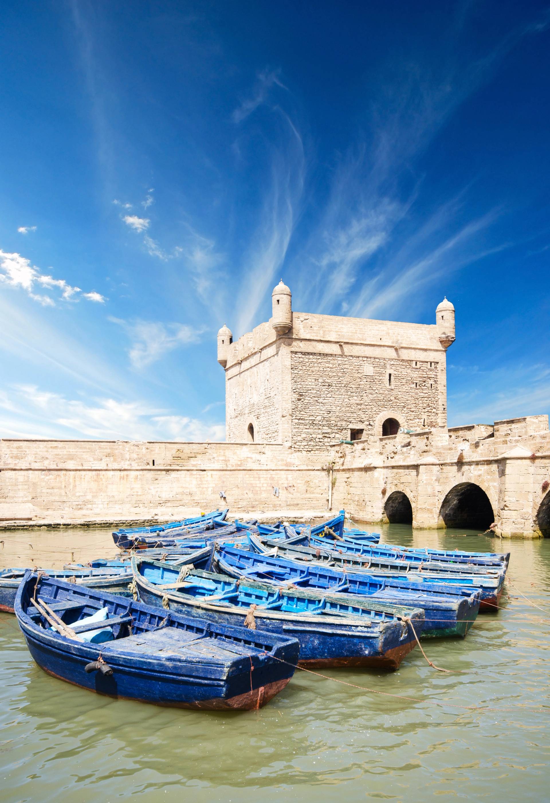 boats moored at the port of Essaouira