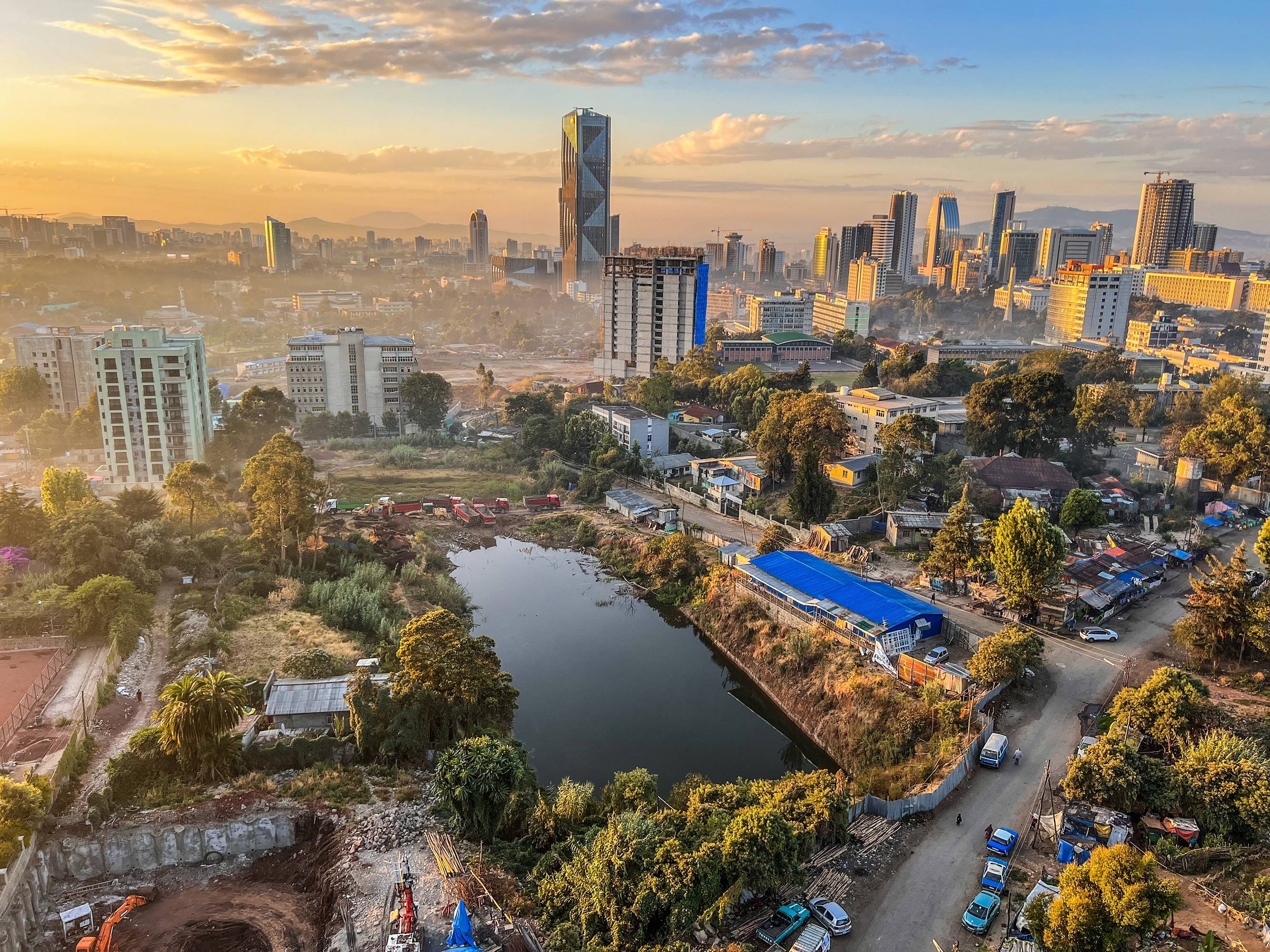 panoramic view of addis ababa from above