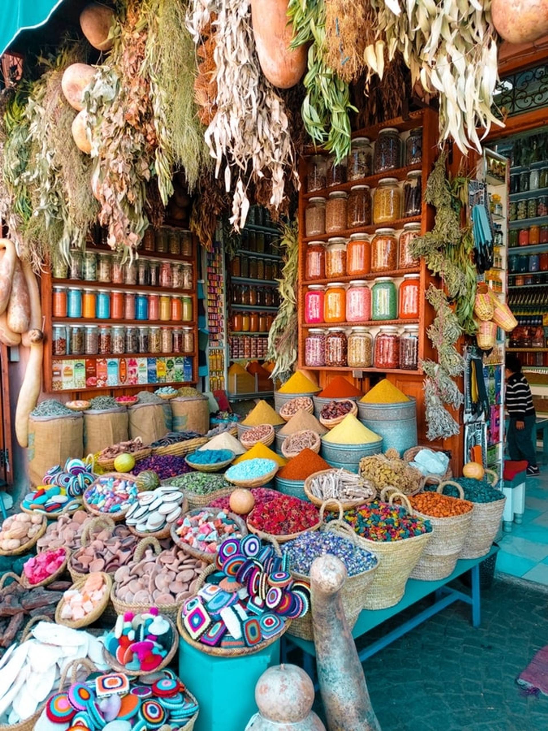 Typical market of Marrakech
