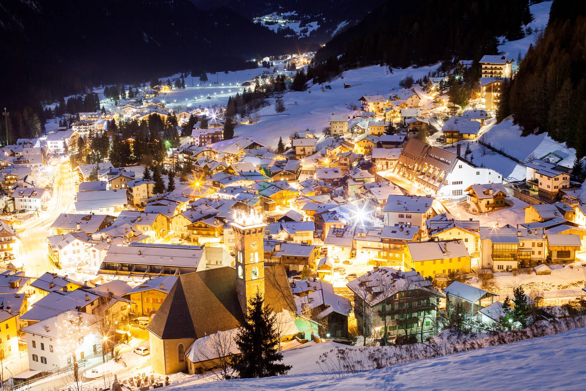 val di fassa di sera