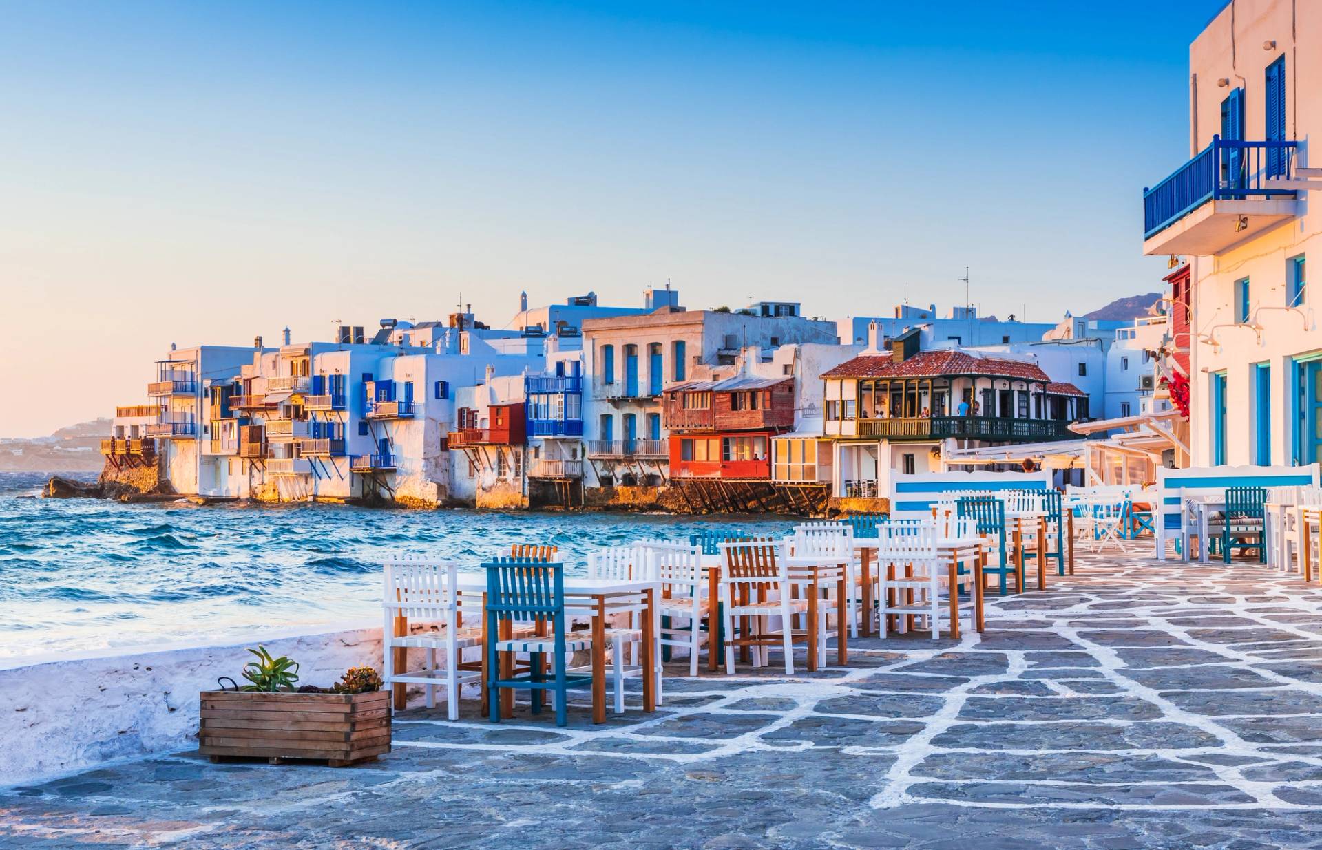 colorful Greek houses