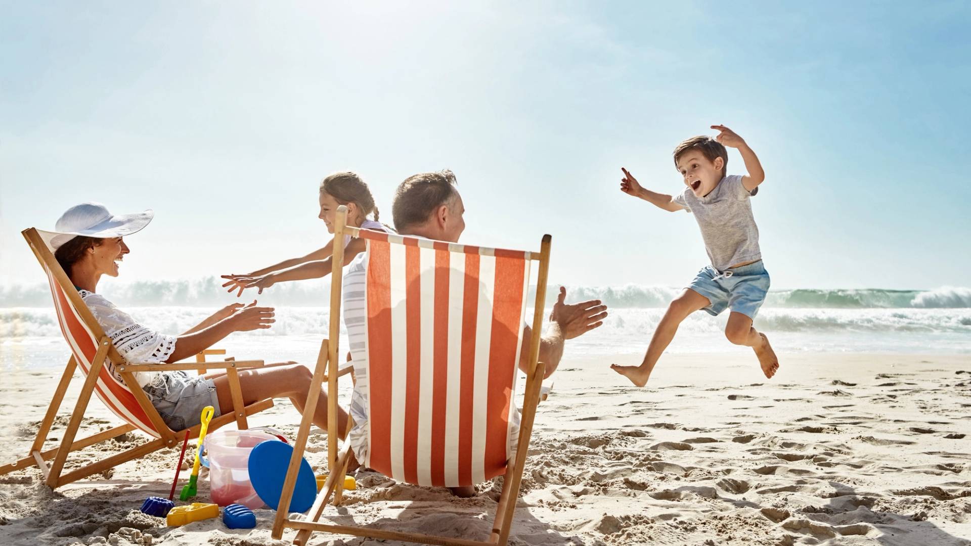 famiglia al mare