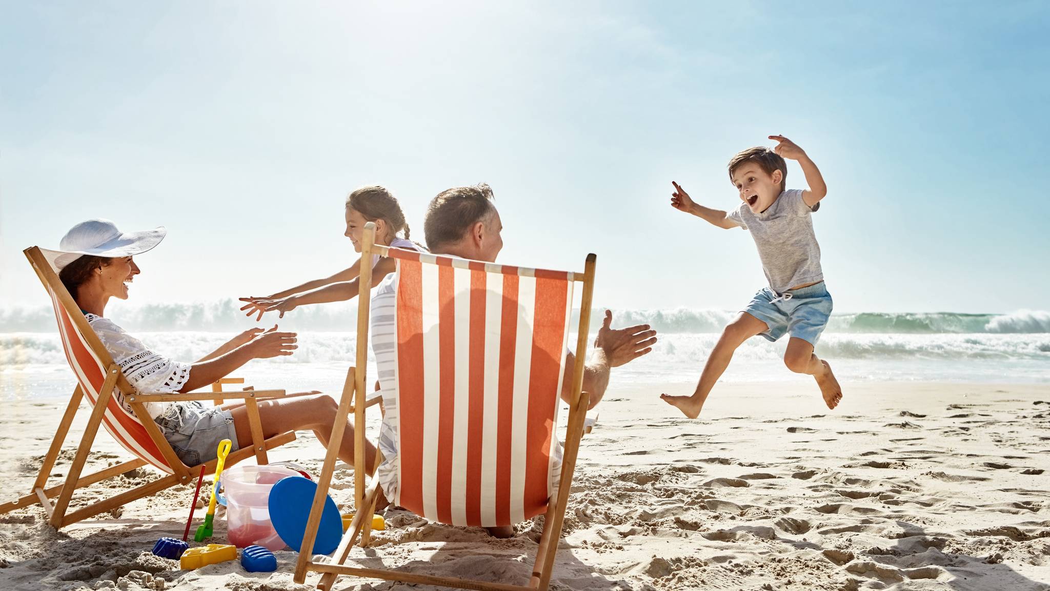 famiglia al mare