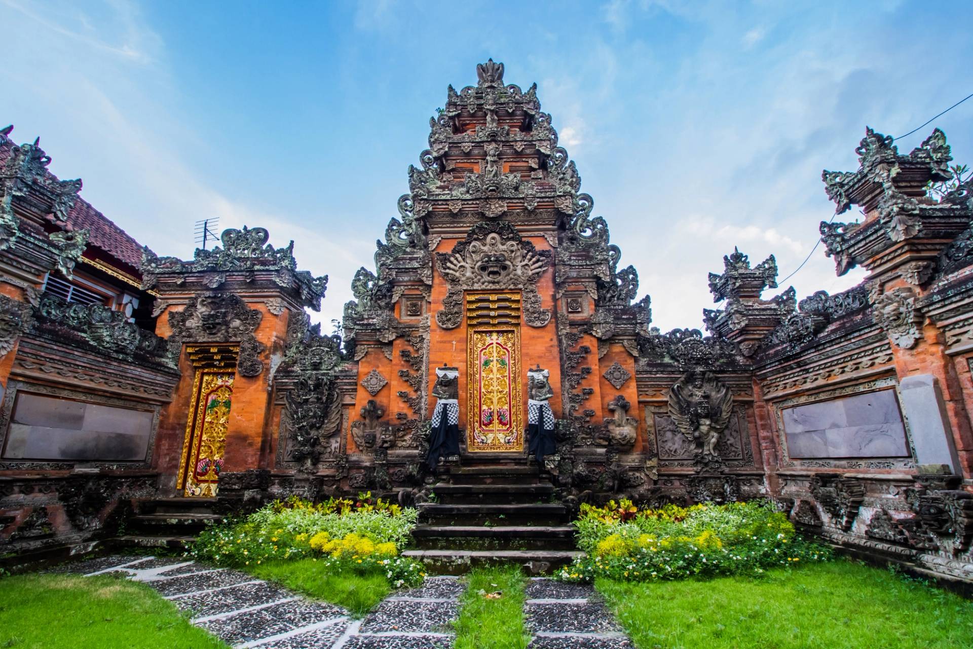 illuminated temple
