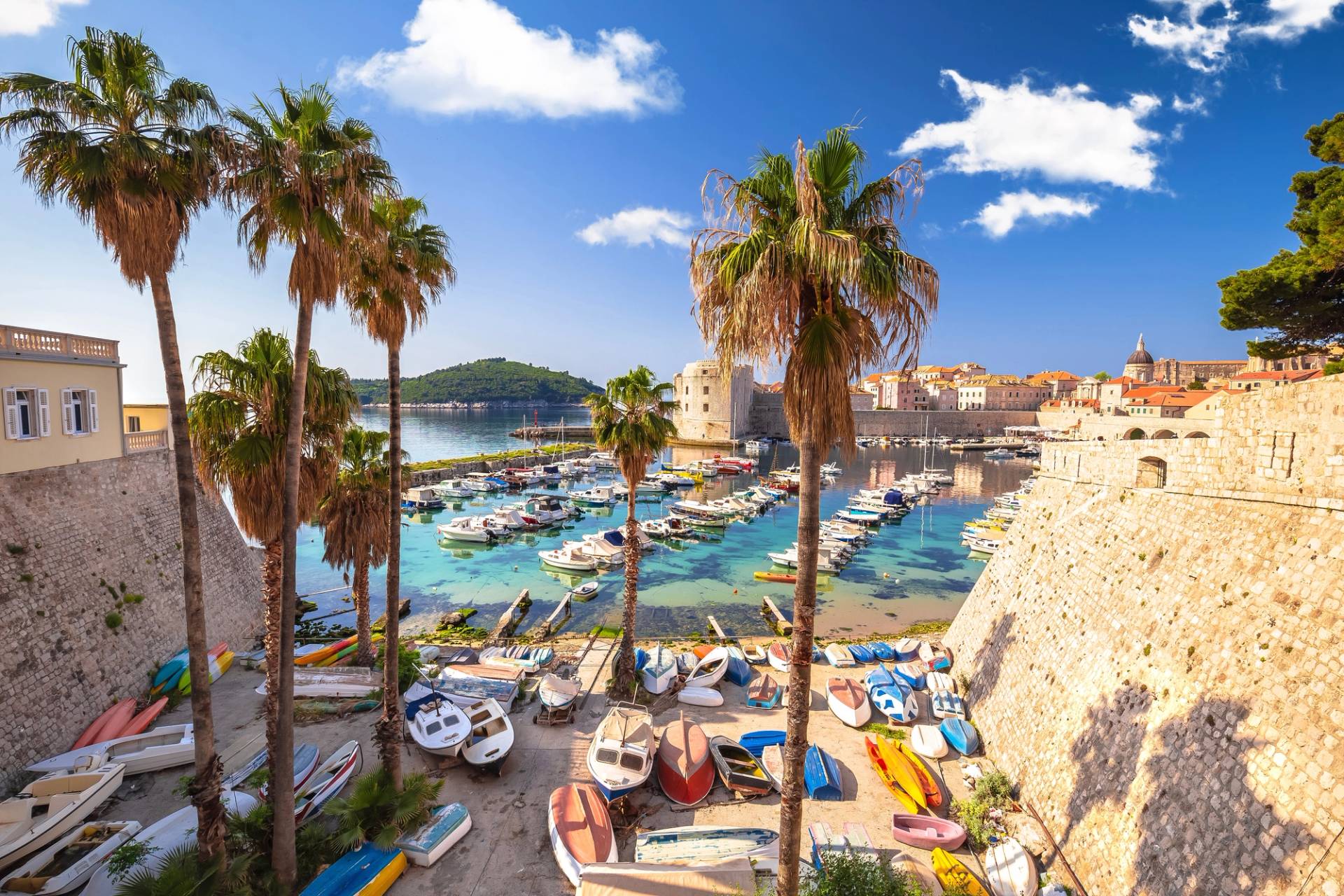 Dubrovnik's port and walls