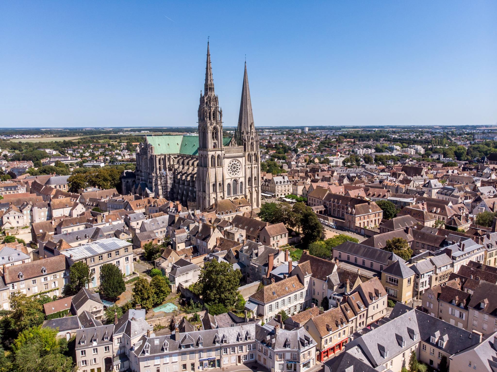 panoramica di chartres dall alto