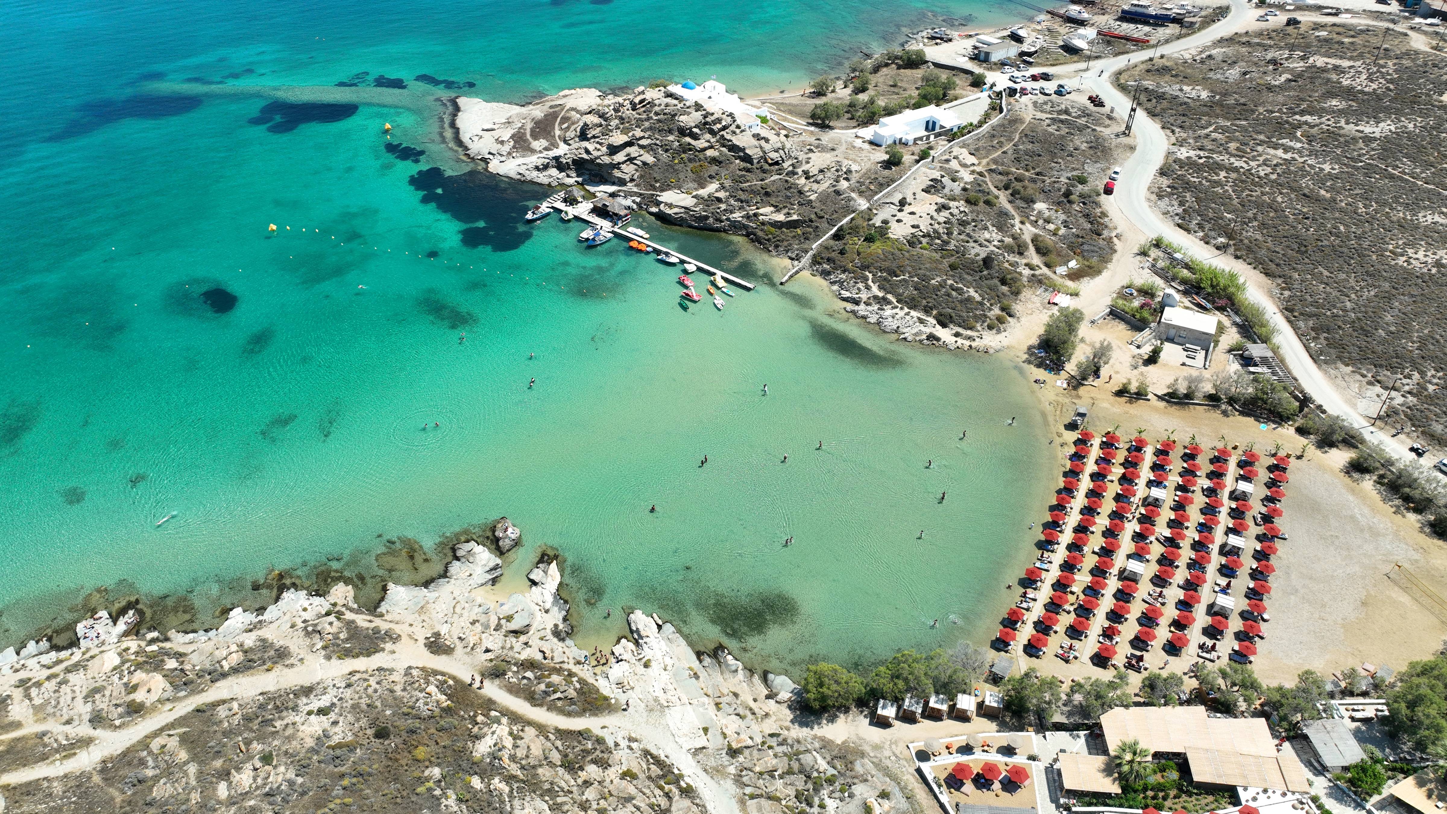 vista dall alto del mare di paros