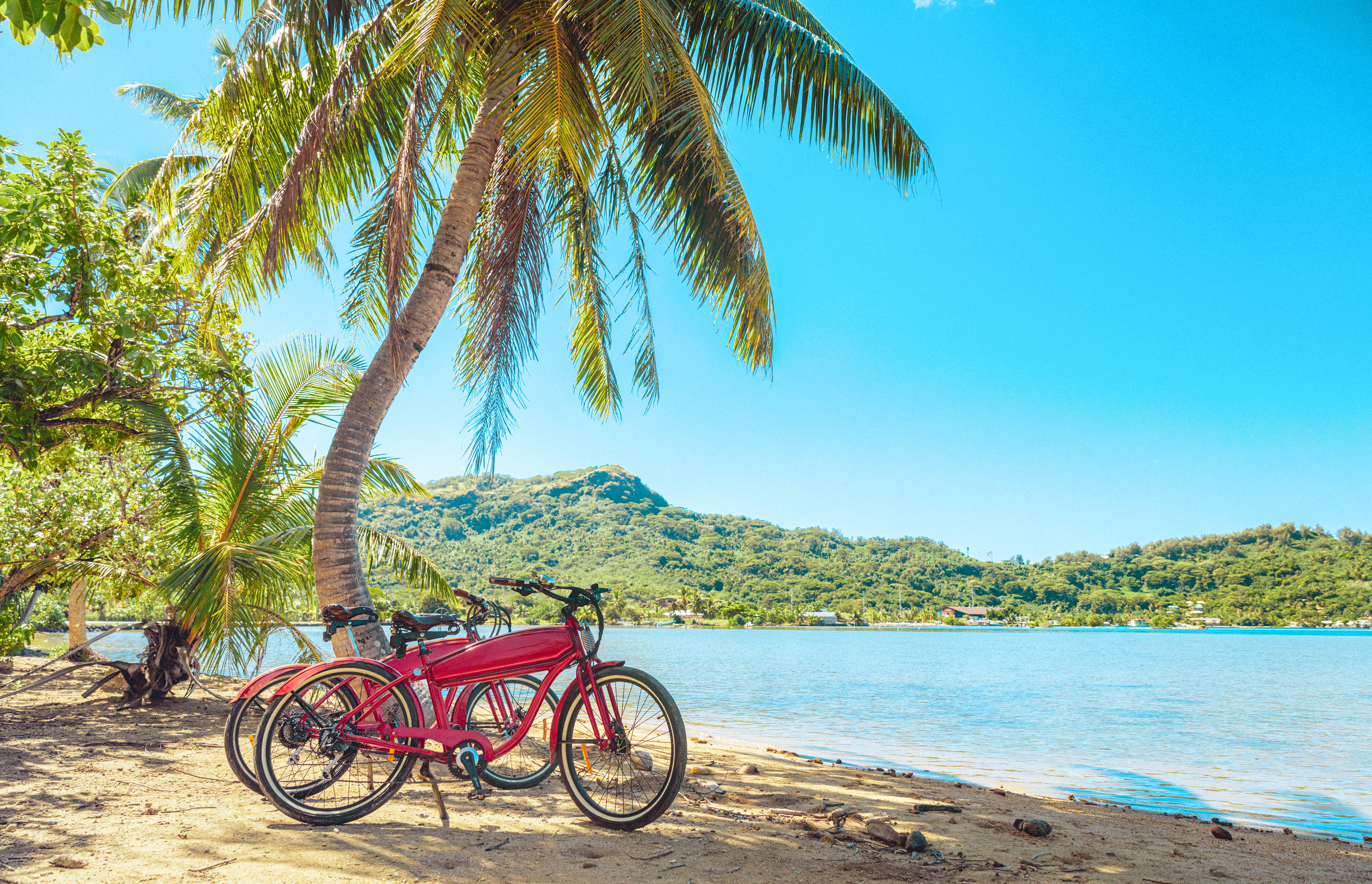 bicycles on a beach in cuba