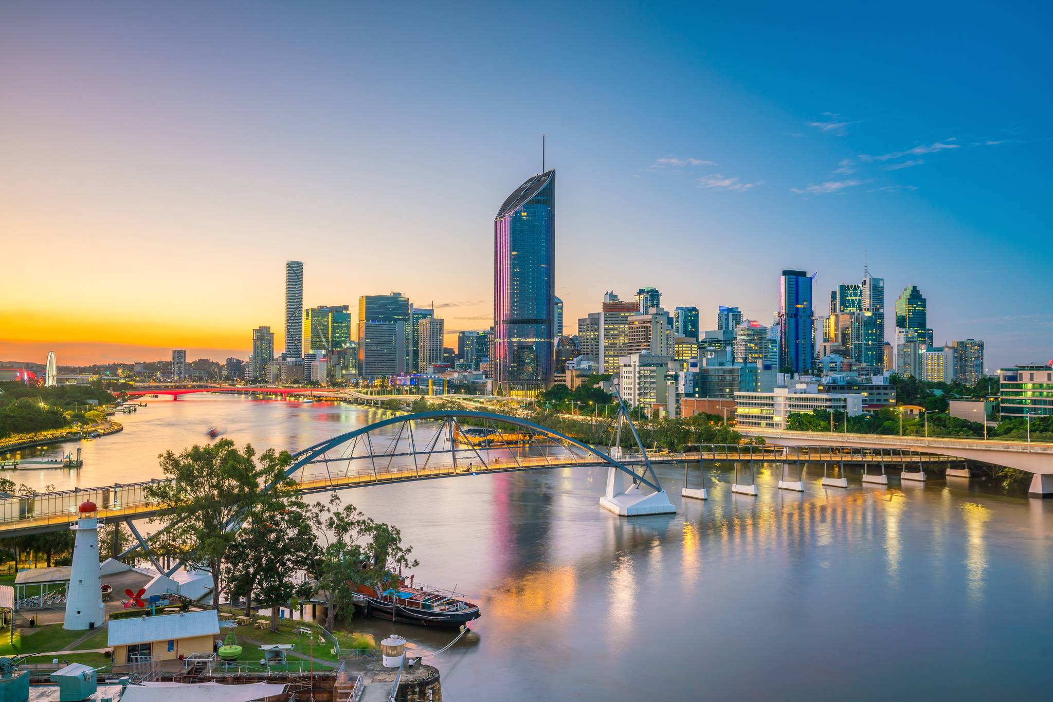 brisbane al tramonto