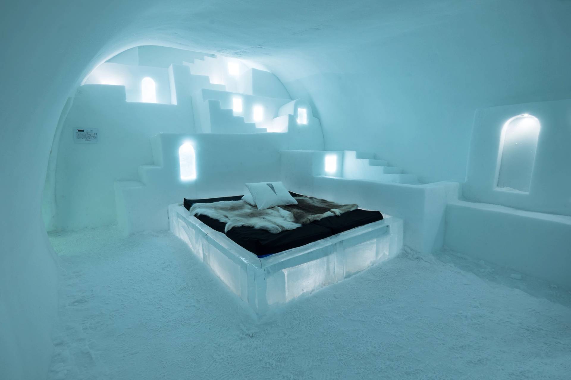 camera da letto hotel di ghiaccio svezia
