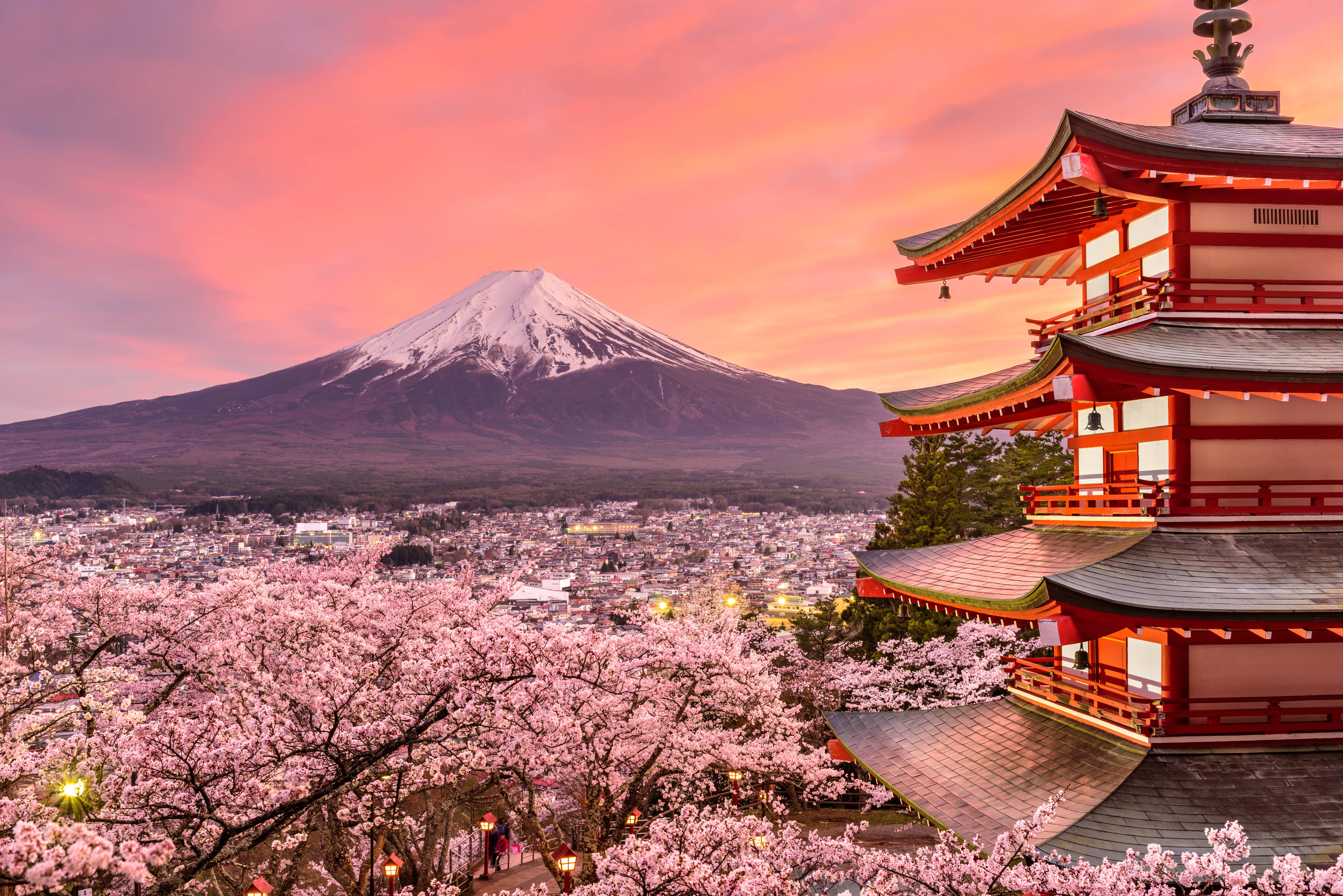 tramonto monte fuji