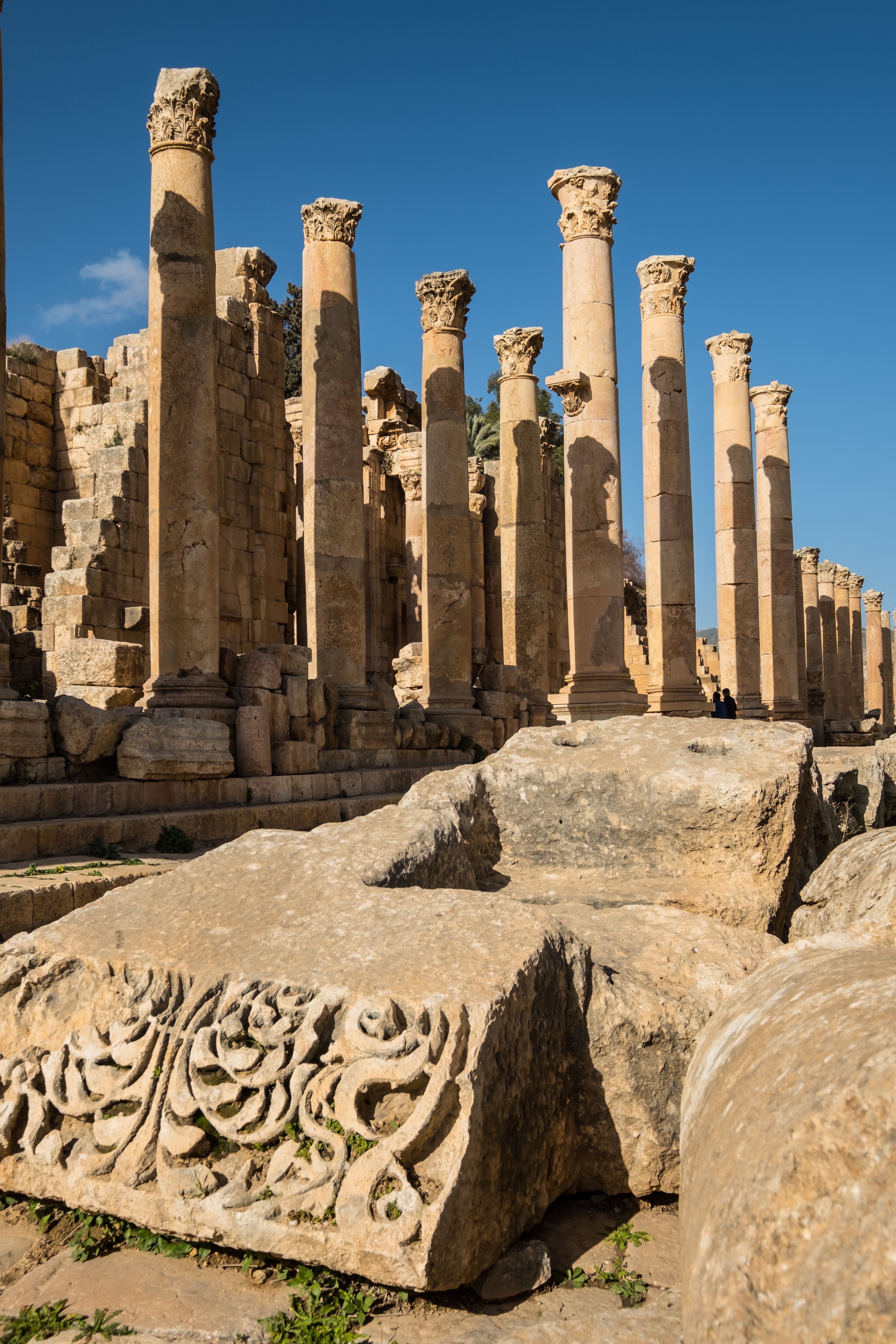 columns and archaeological remains Jerash
