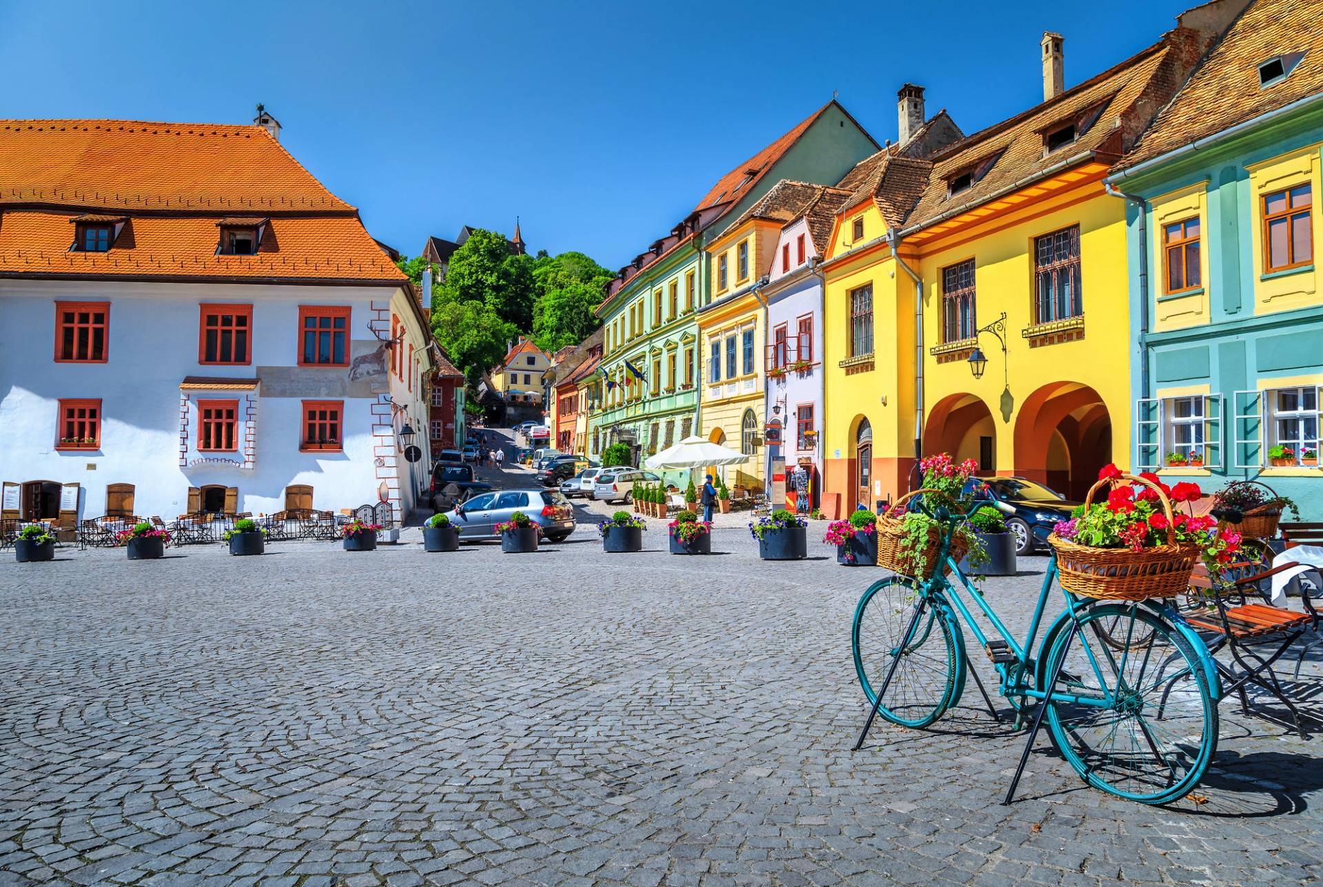 colorful houses in Romania