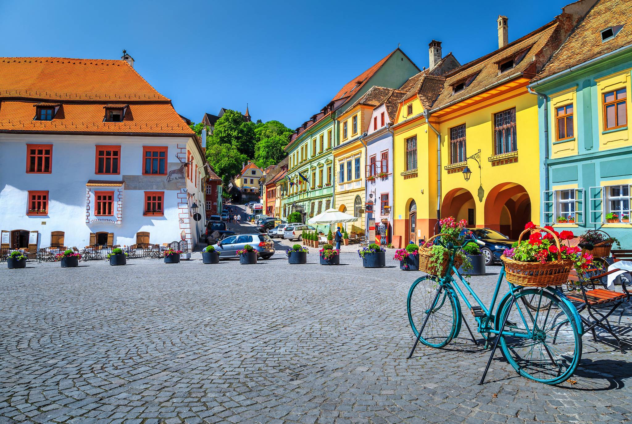 colorful houses in Romania