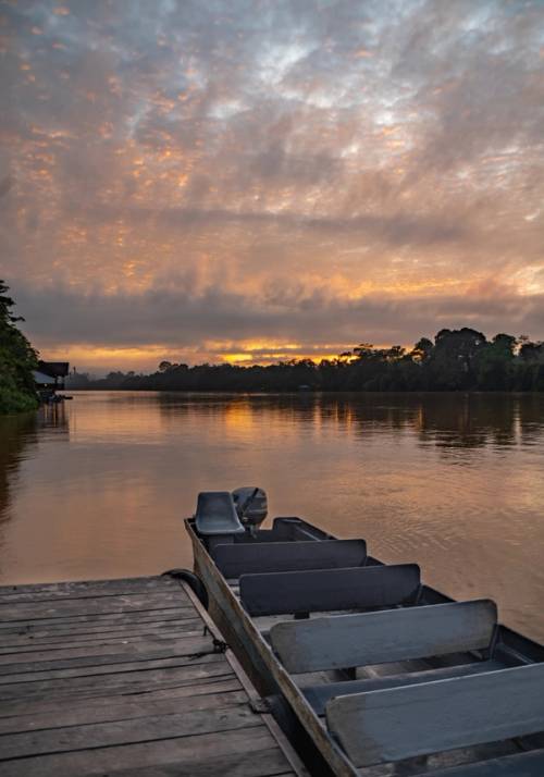 sunset on the Kinabatangan river