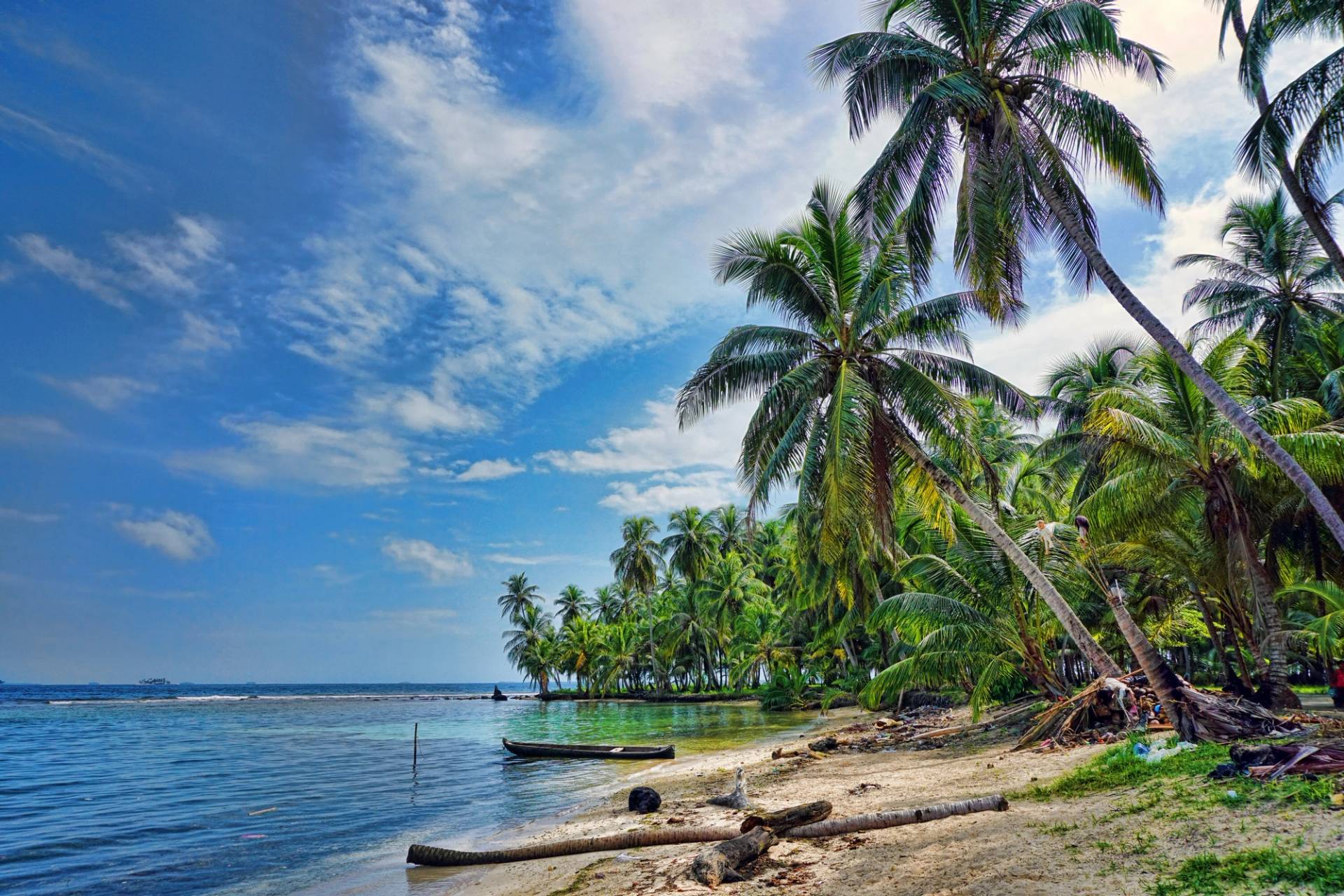 spiaggia con palme in nicaragua