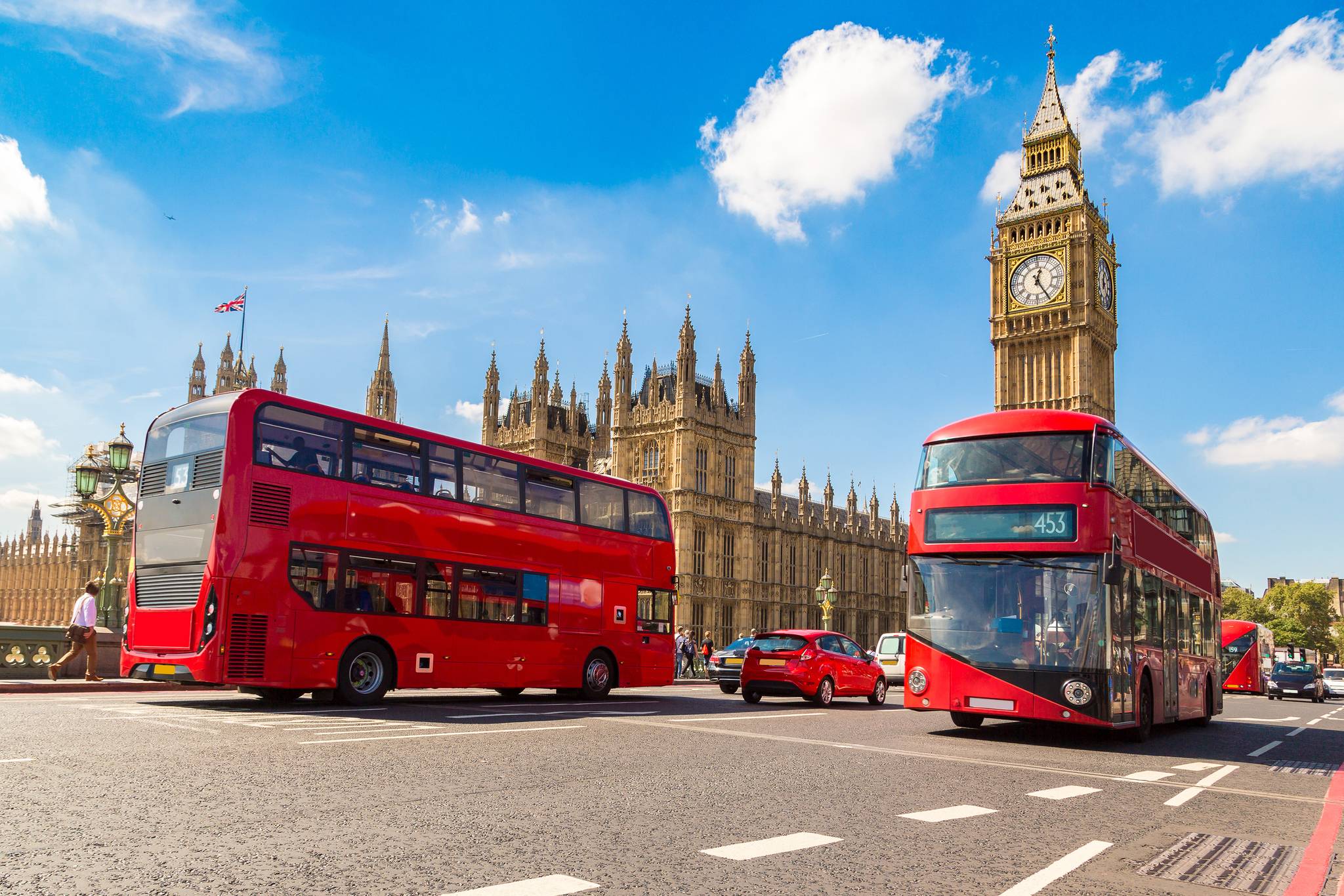 autobus rossi e big ben londra