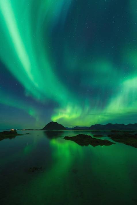 aurora boreale verde in finlandia