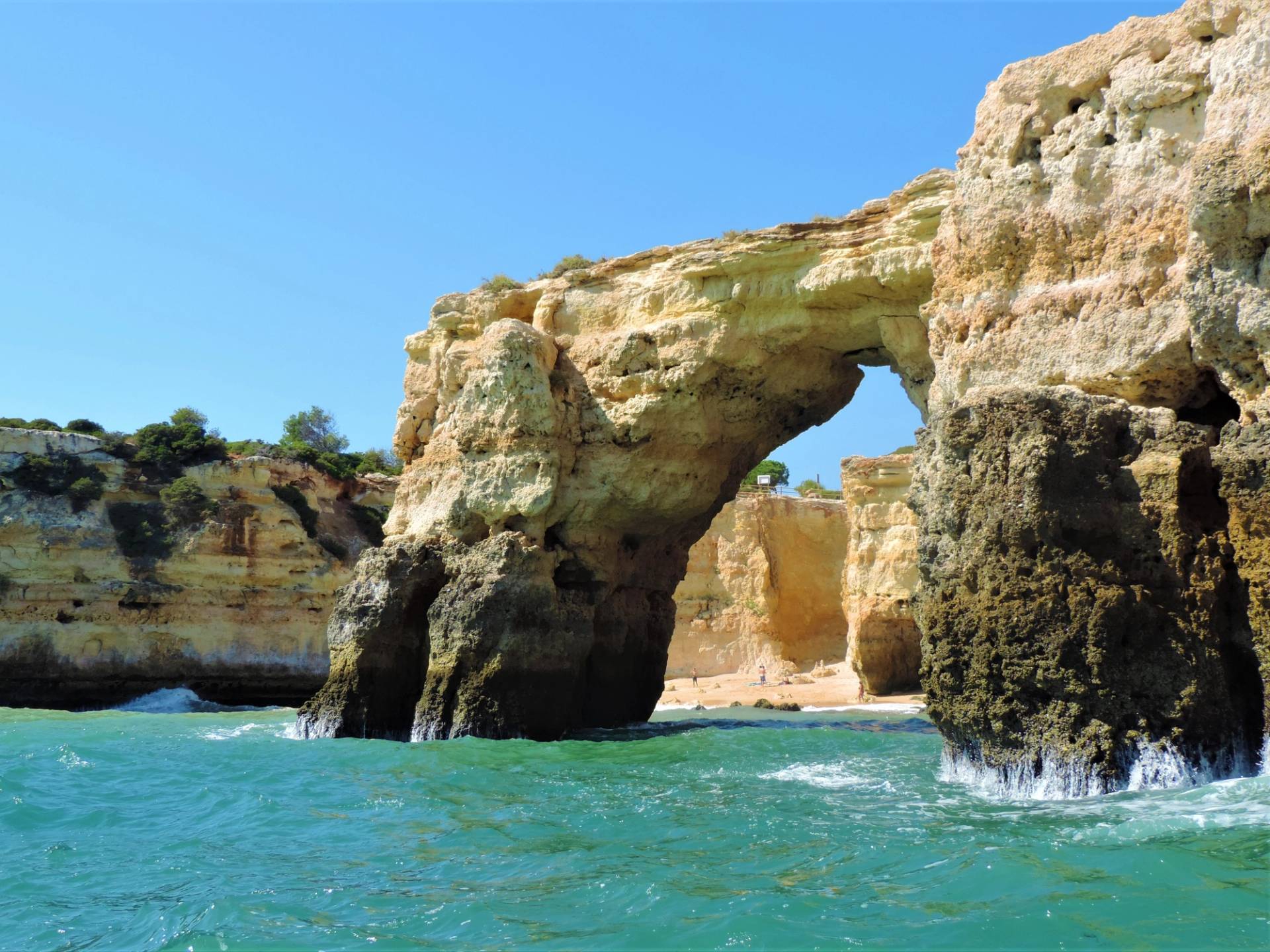 rock arches over the sea
