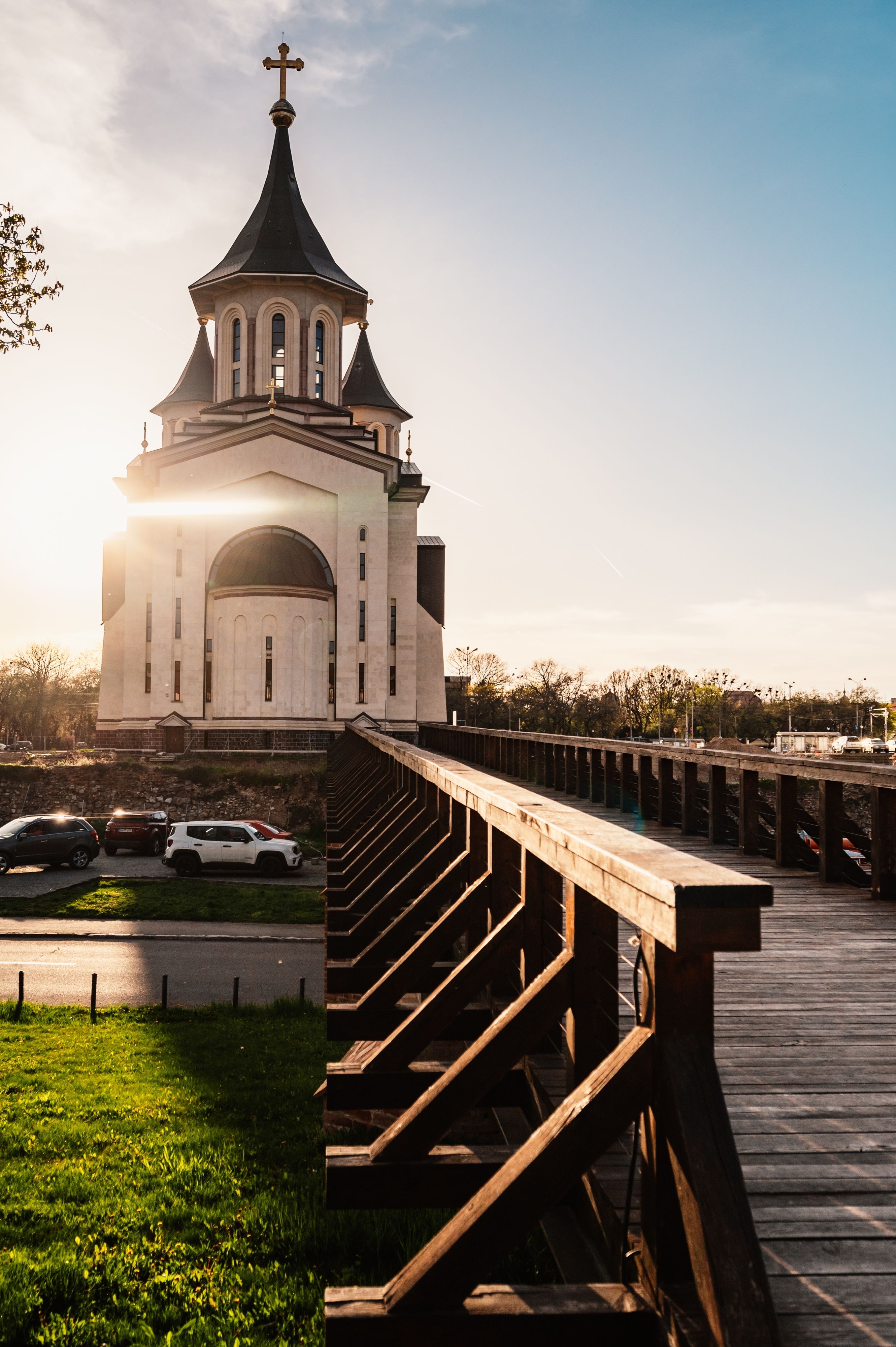 church at sunset in Romania