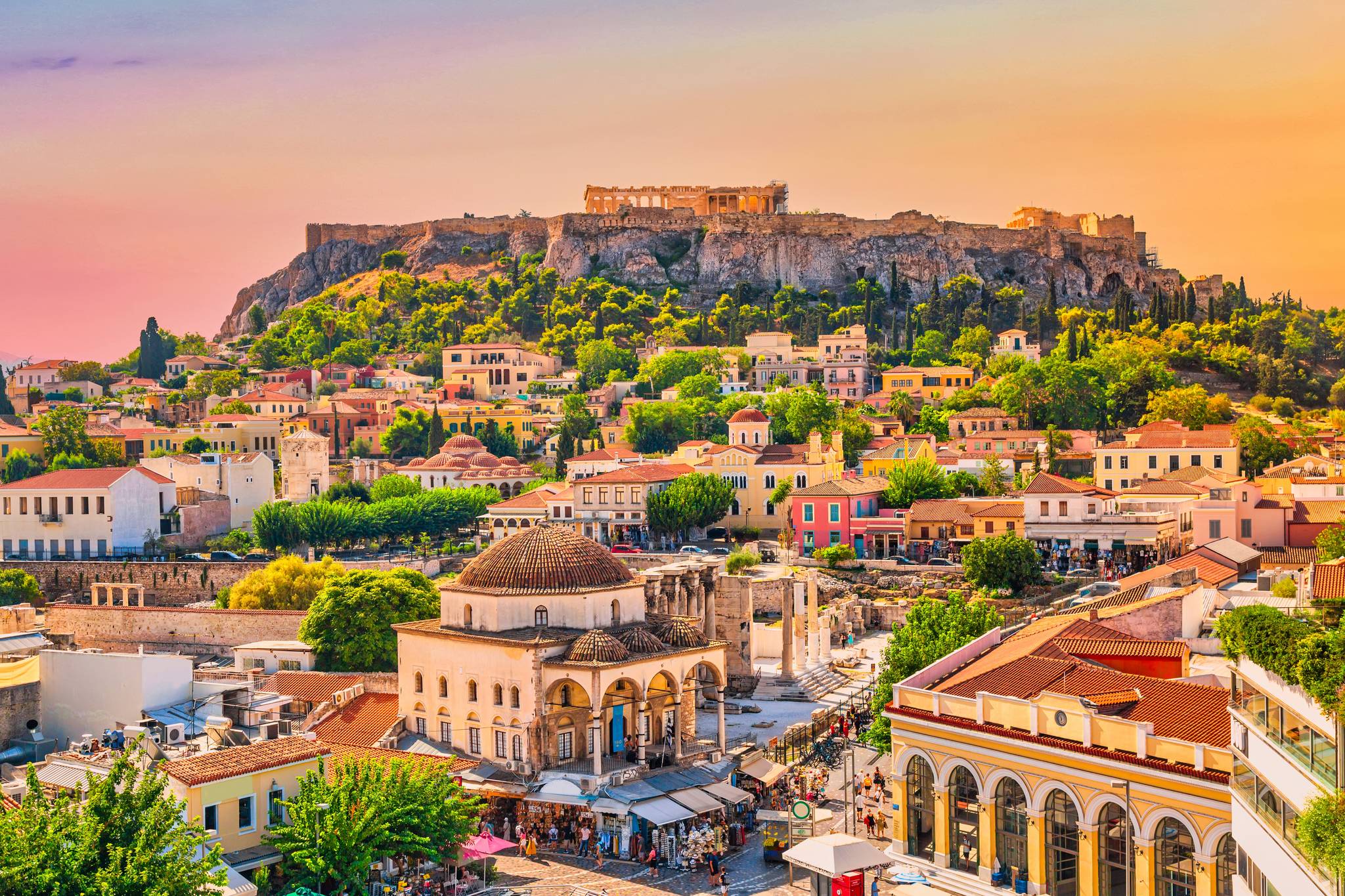 acropoli al tramonto