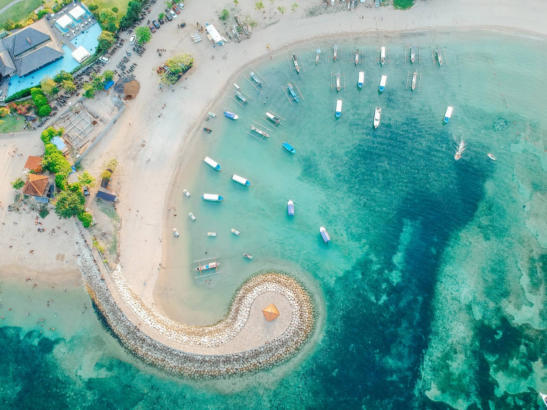 panoramic view from above of Sanur