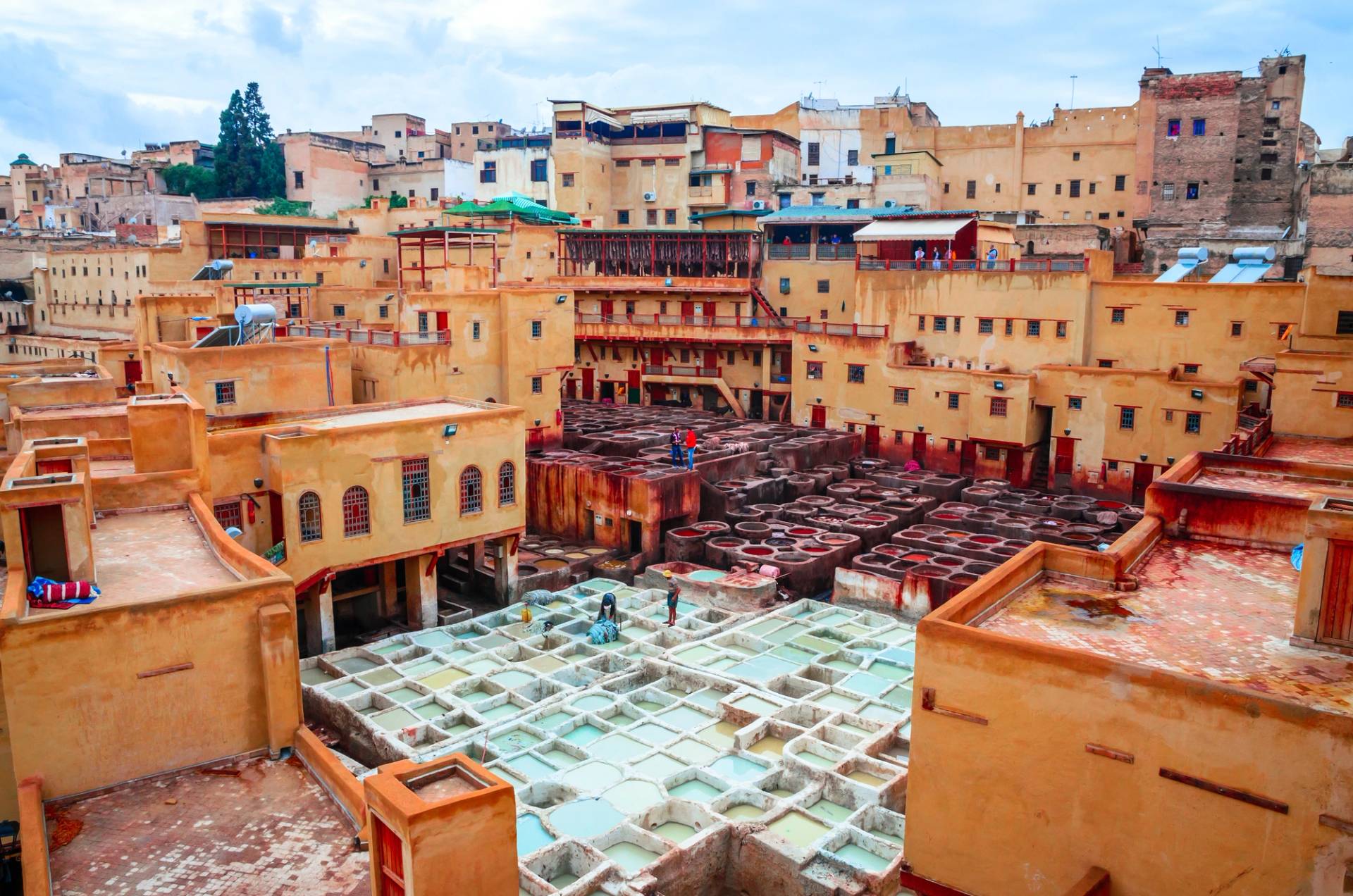 square with dye vats