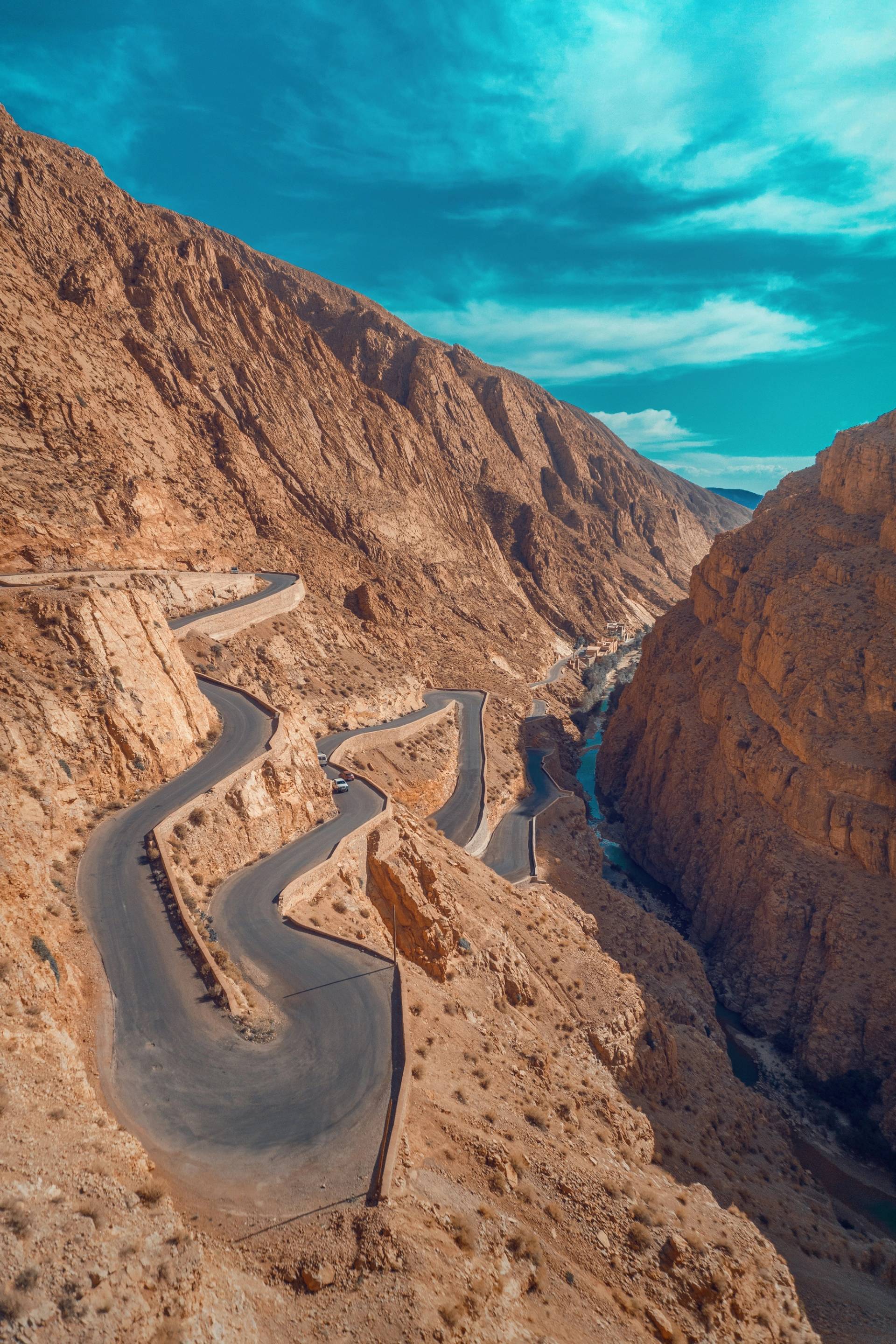 Roads in the desert in Morocco