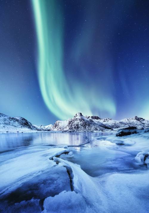 aurora boreale in inverno in norvegia