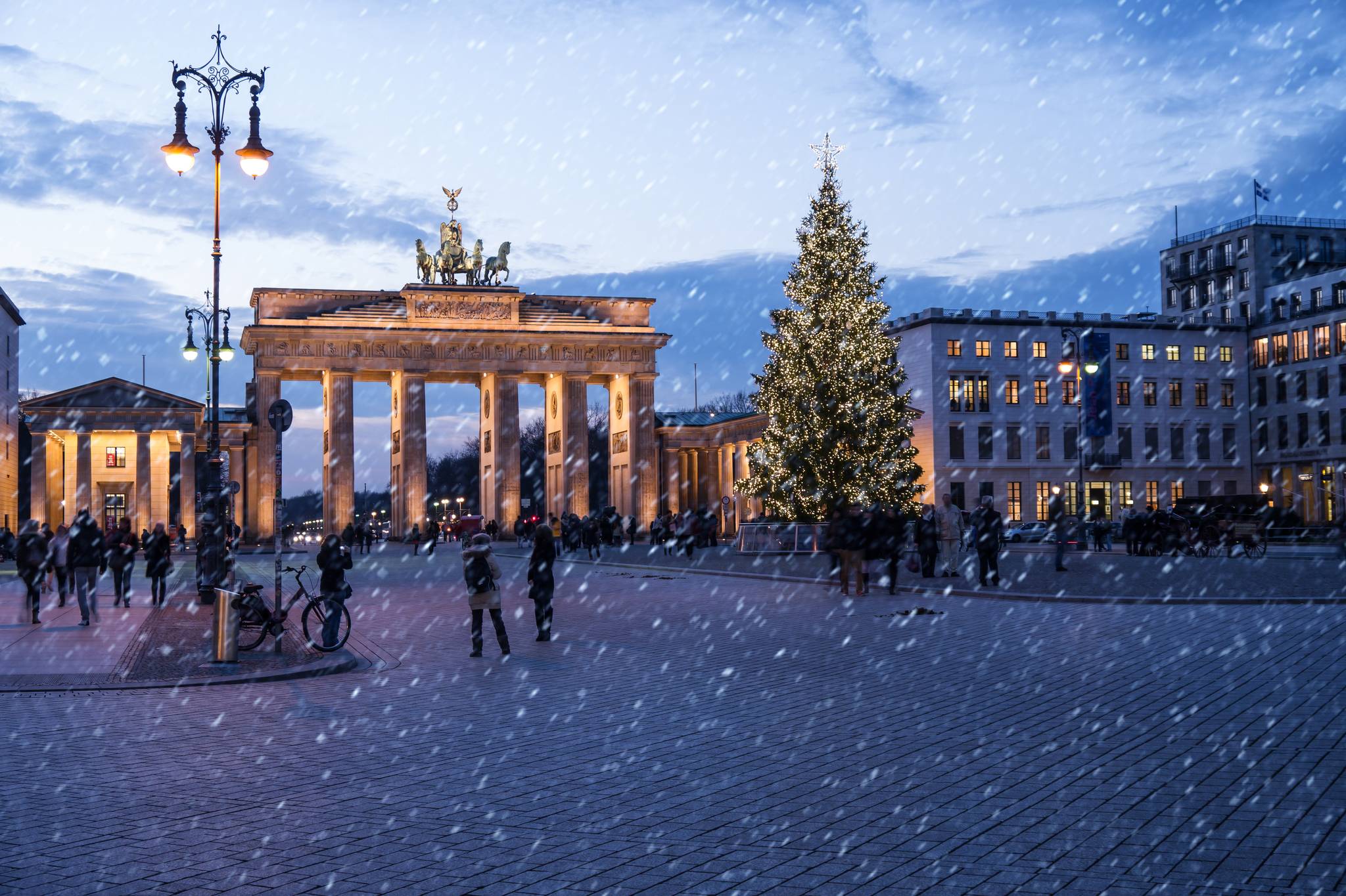 albero di natale porta di brandeburgo berlino