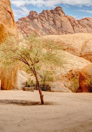 paesaggio desertico con montagne rocciose