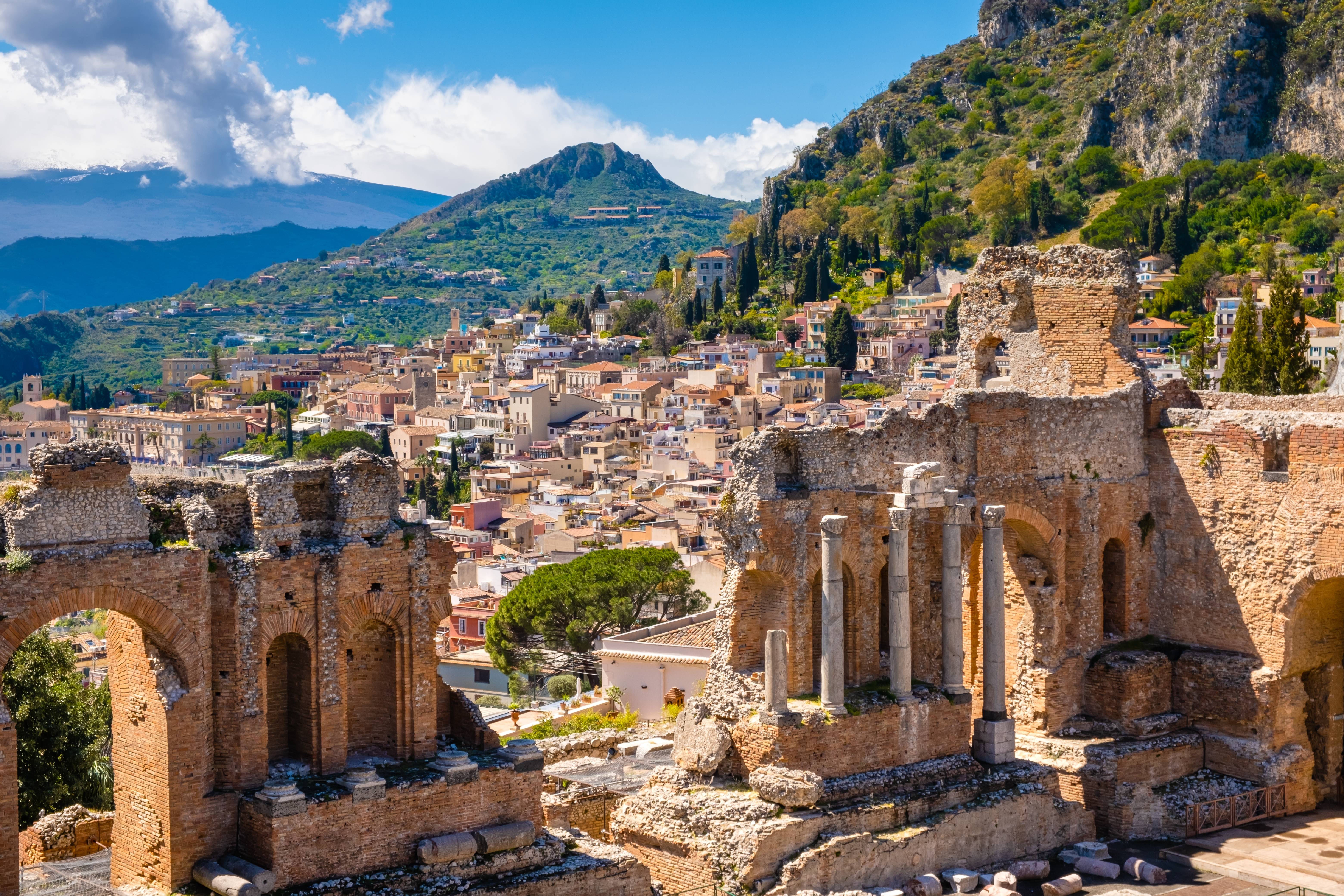 ruins in taormina