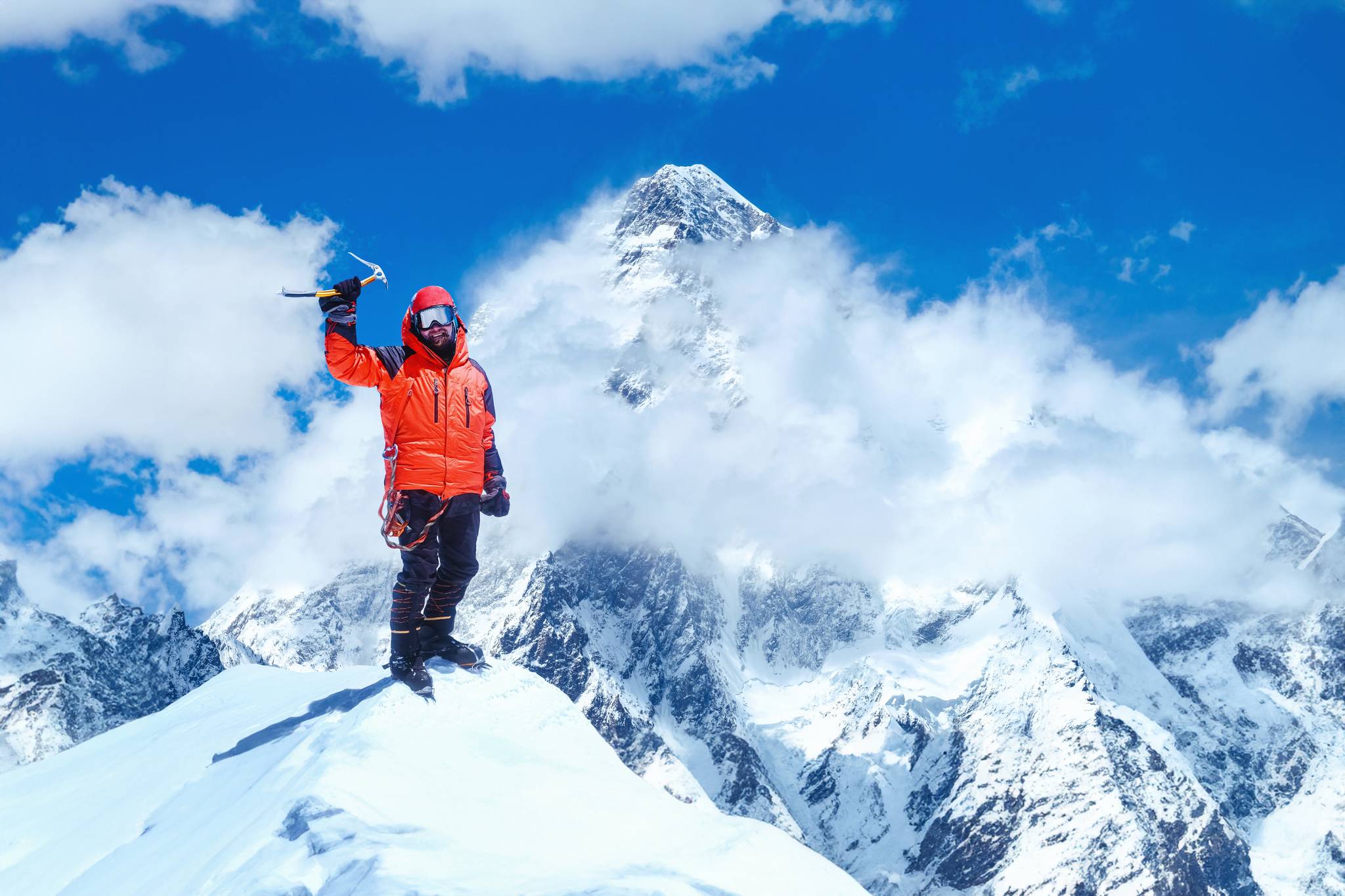 escursionista su monte everest