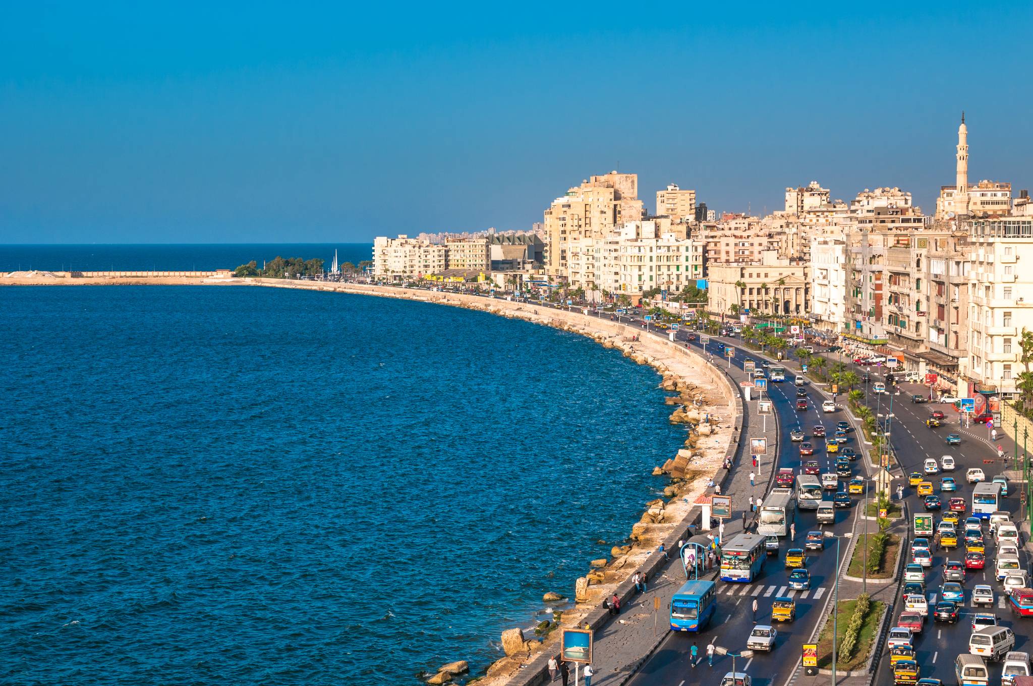Alexandria's seafront promenade
