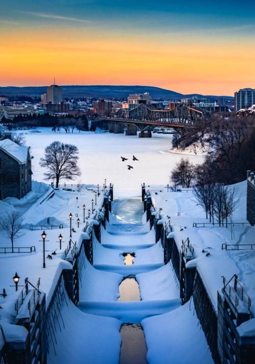 citta canadese in inverno