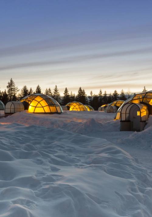 hotel igloo di vetro saariselka finlandia