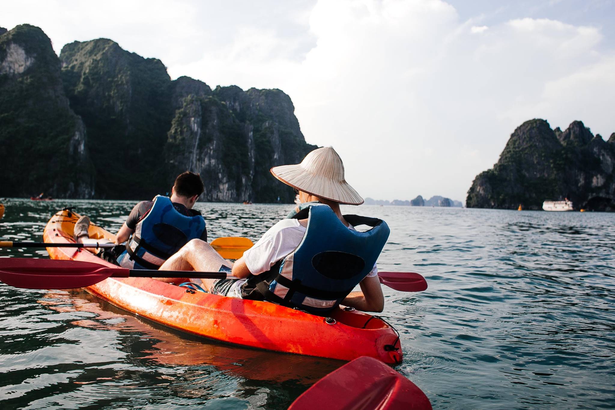 canoe among the islands of Vietnam