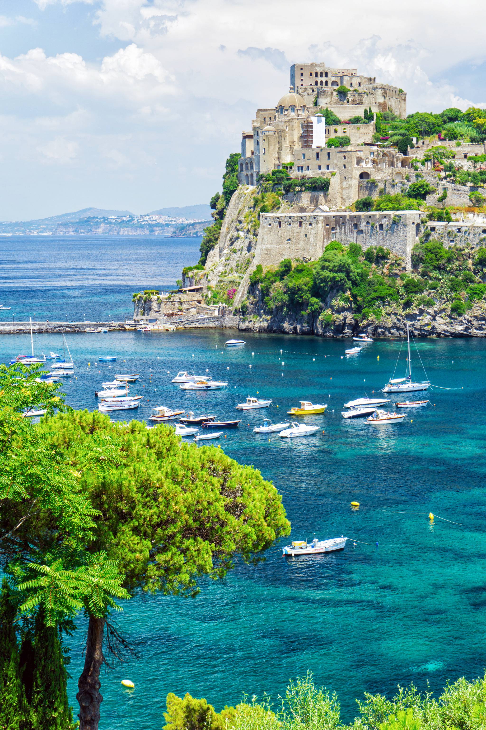 ischia boats and sea