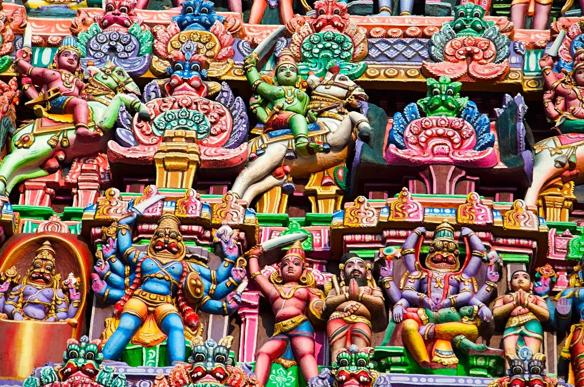 colored bas-reliefs
